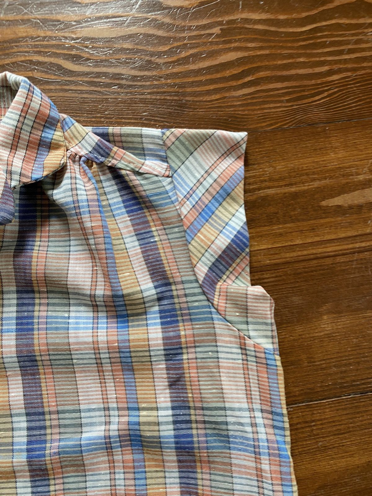 Retrofit Vintage 60s/70s Plaid Polo Style Crop Sleeve Women’s Shirt Size XS / US 0-2 / IT 36-38 - 4 Thumbnail