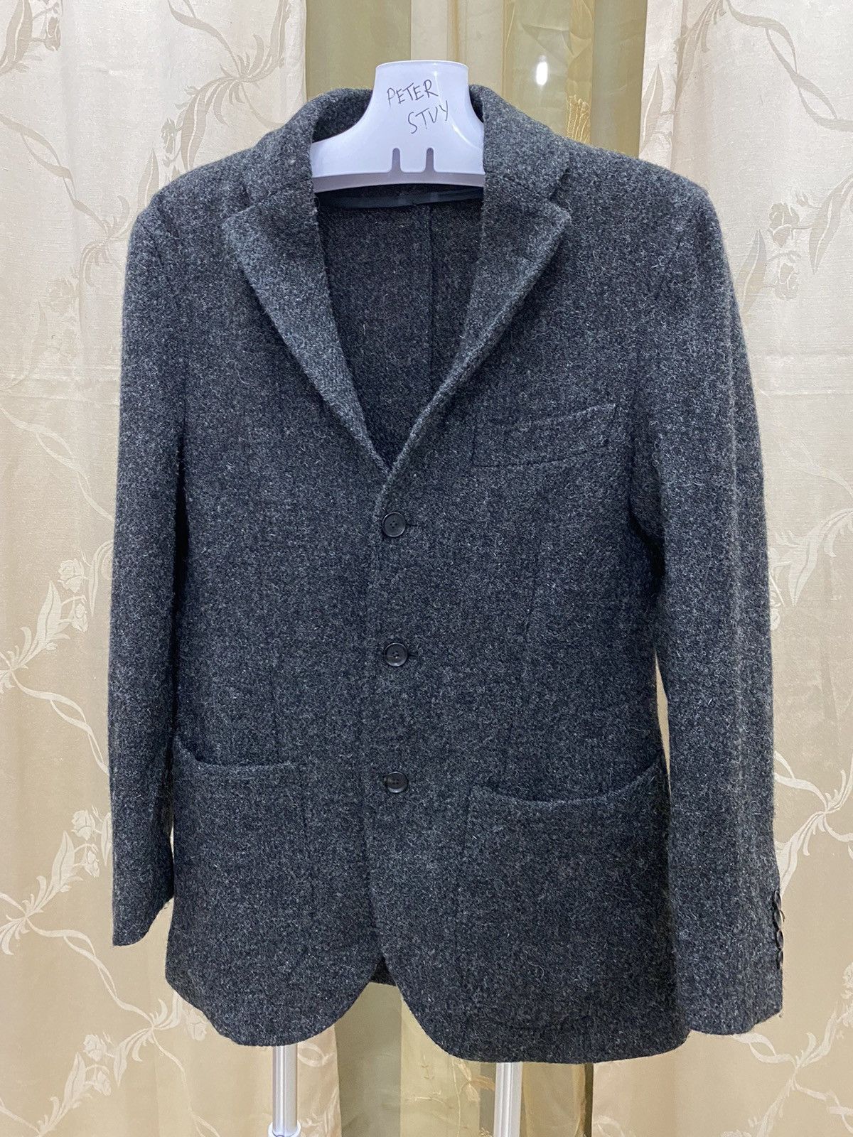 image of Vintage Casual Coat Hand Woven Harris Tweed, Men's (Size Small)