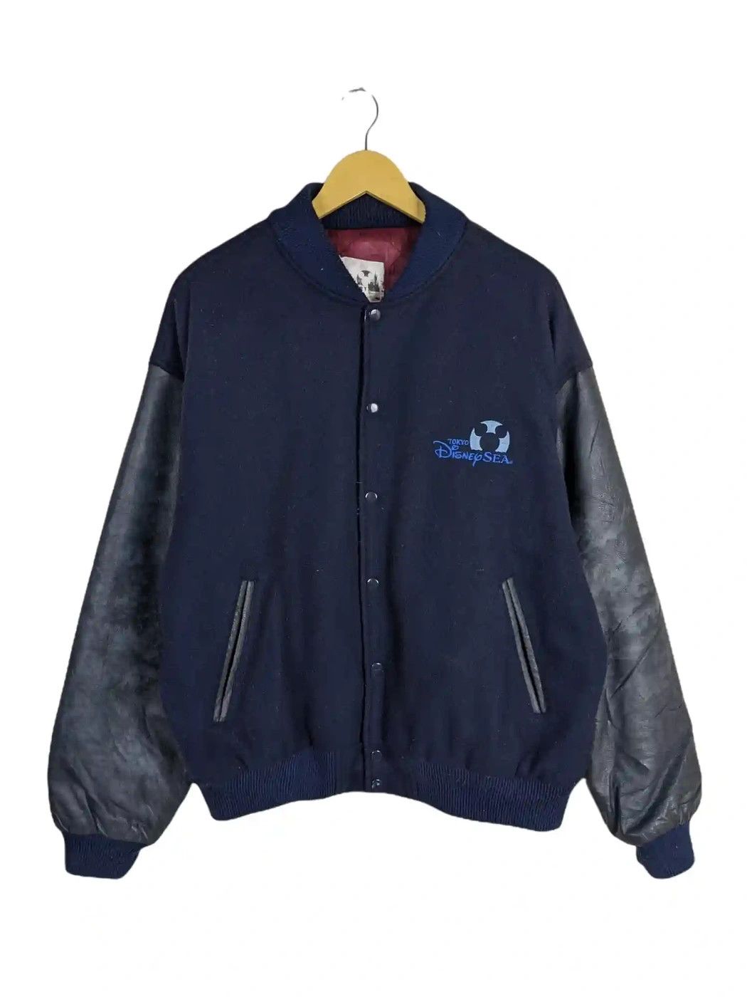 Disney Vtg Disney Varsity Jacket Bombers Leather Outerwear Size US L / EU 52-54 / 3 - 3 Thumbnail