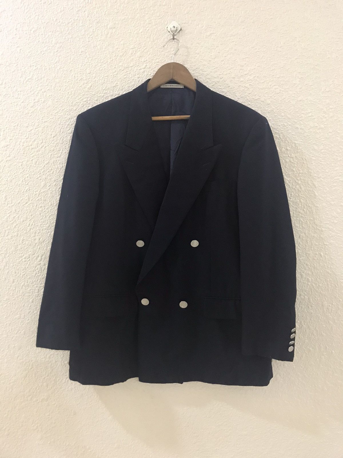 image of Givenchy Double Breast Jacket Blazer in Bleu Navy, Men's (Size Medium)