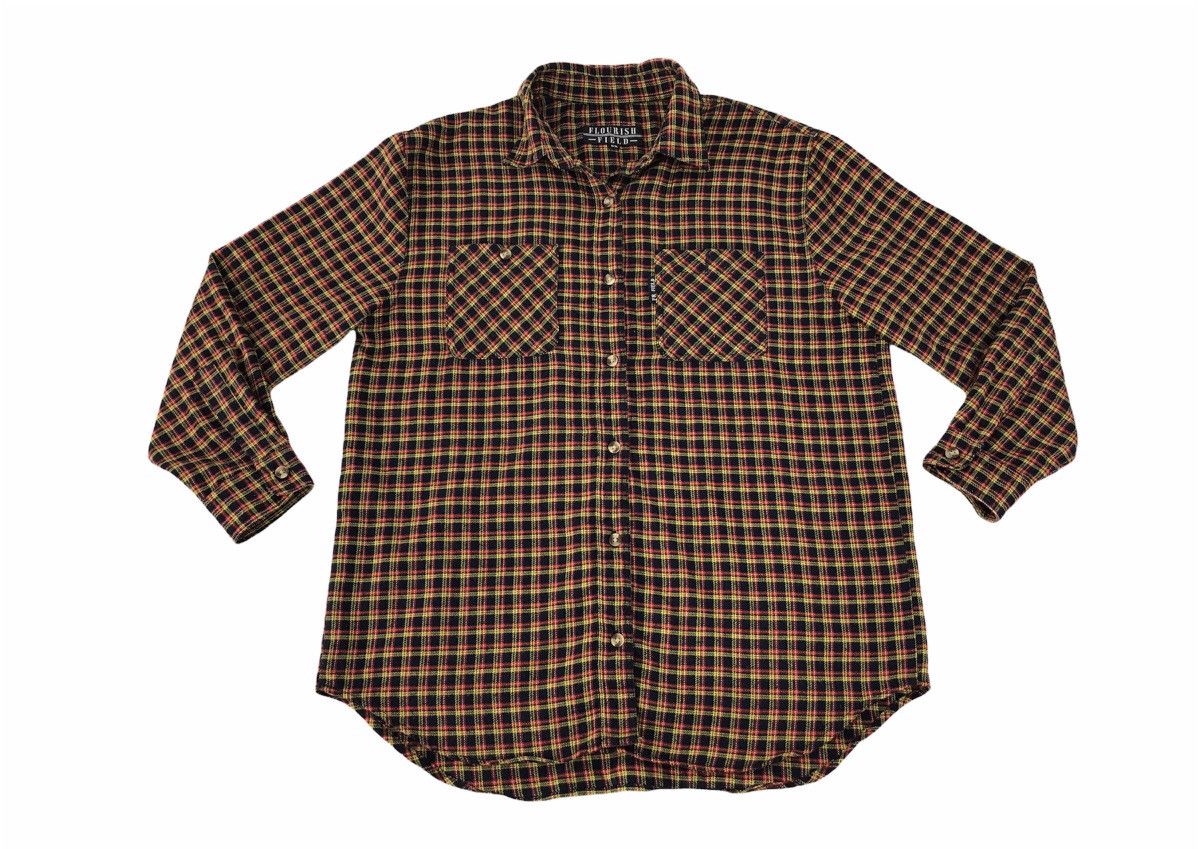 Flannel × Vintage Flourish Field Shirt Double Pocket Plaid Checked K191j Size US M / EU 48-50 / 2 - 1 Thumbnail