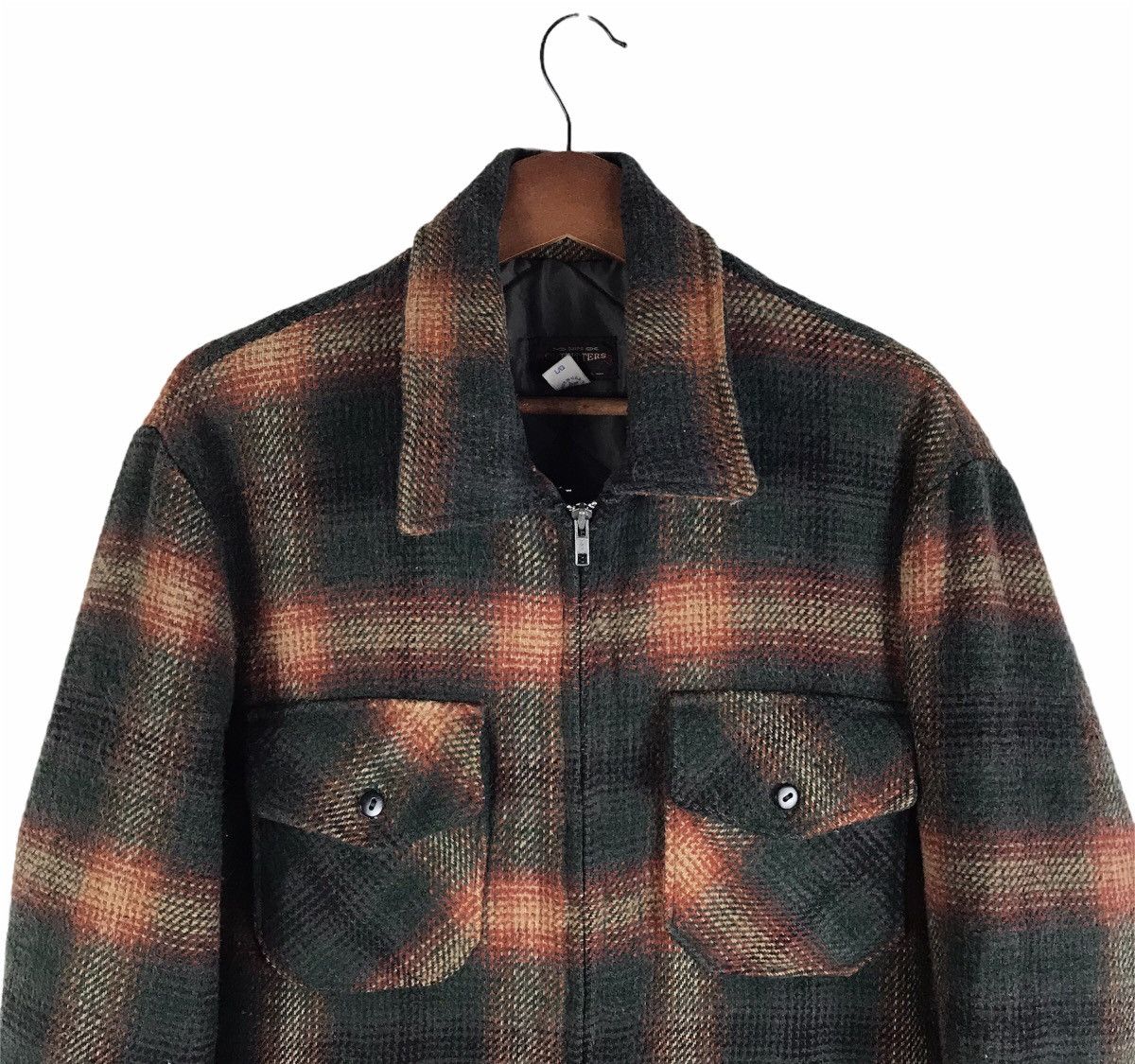 SHIPS Vtg Ships Outfitters Checkered Wool Flannel Jckt Size US L / EU 52-54 / 3 - 3 Thumbnail