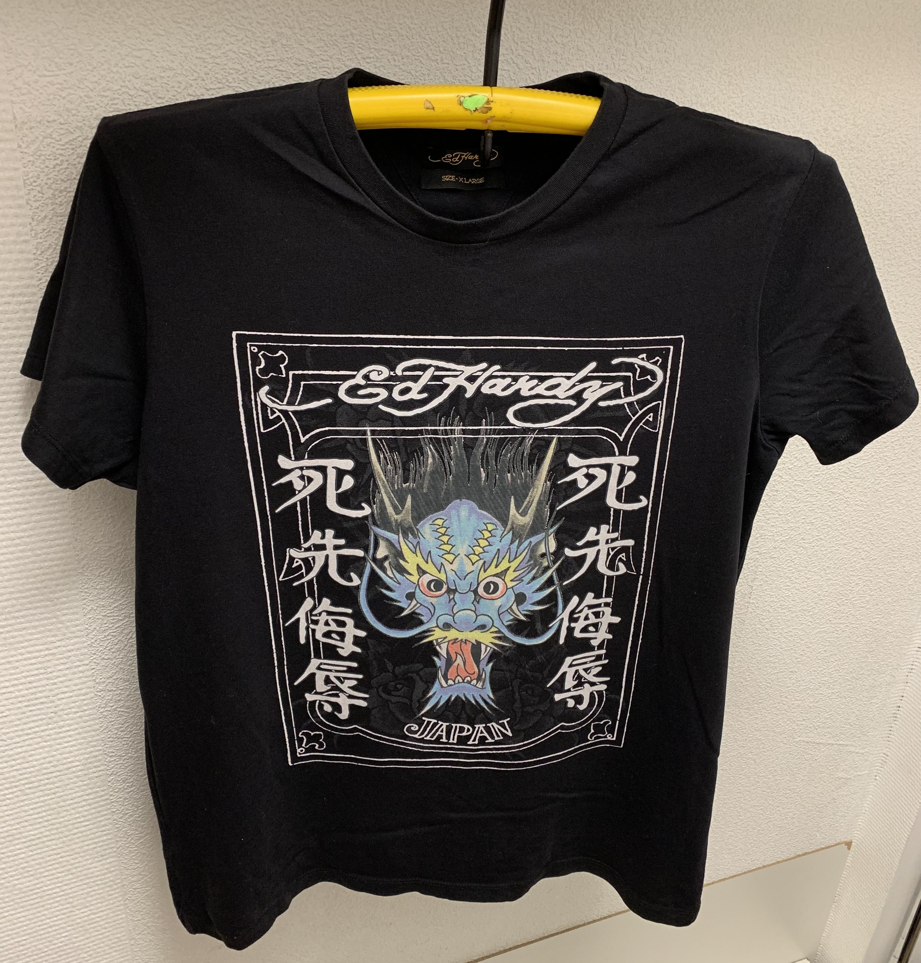 Ed Hardy big logo black t-shirt Xl size Japan