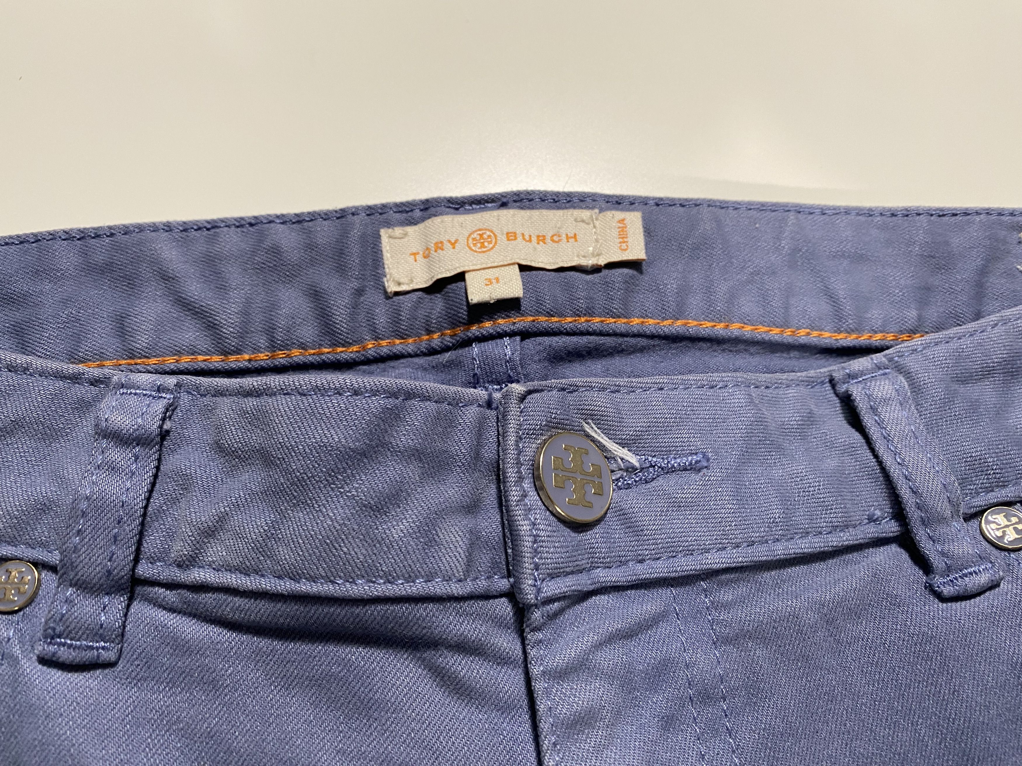 Tory Burch Tory Burch cropped Straight slim chino slate blue 34x27 Size 34" / US 12 / IT 48 - 4 Thumbnail