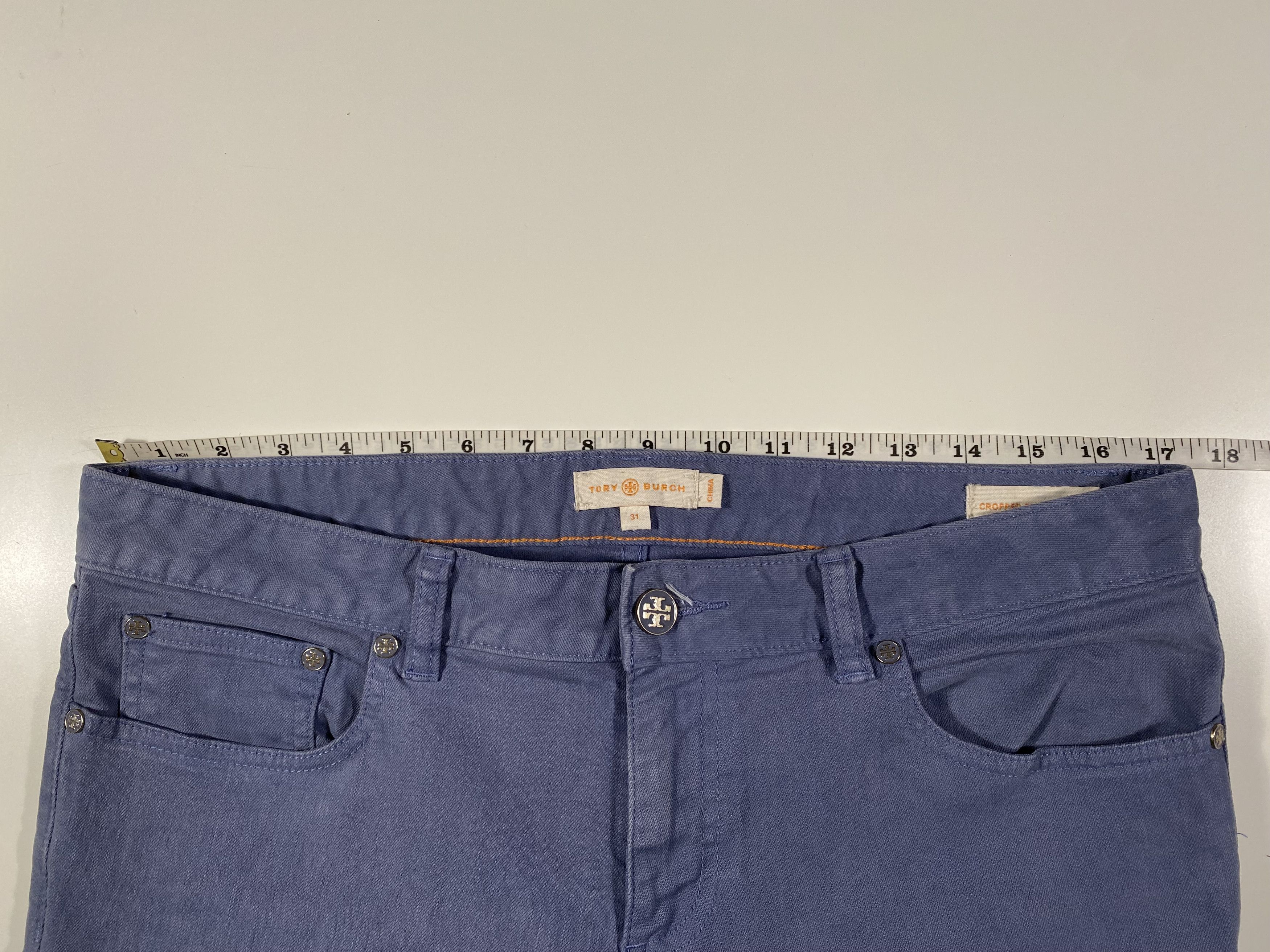 Tory Burch Tory Burch cropped Straight slim chino slate blue 34x27 Size 34" / US 12 / IT 48 - 9 Thumbnail