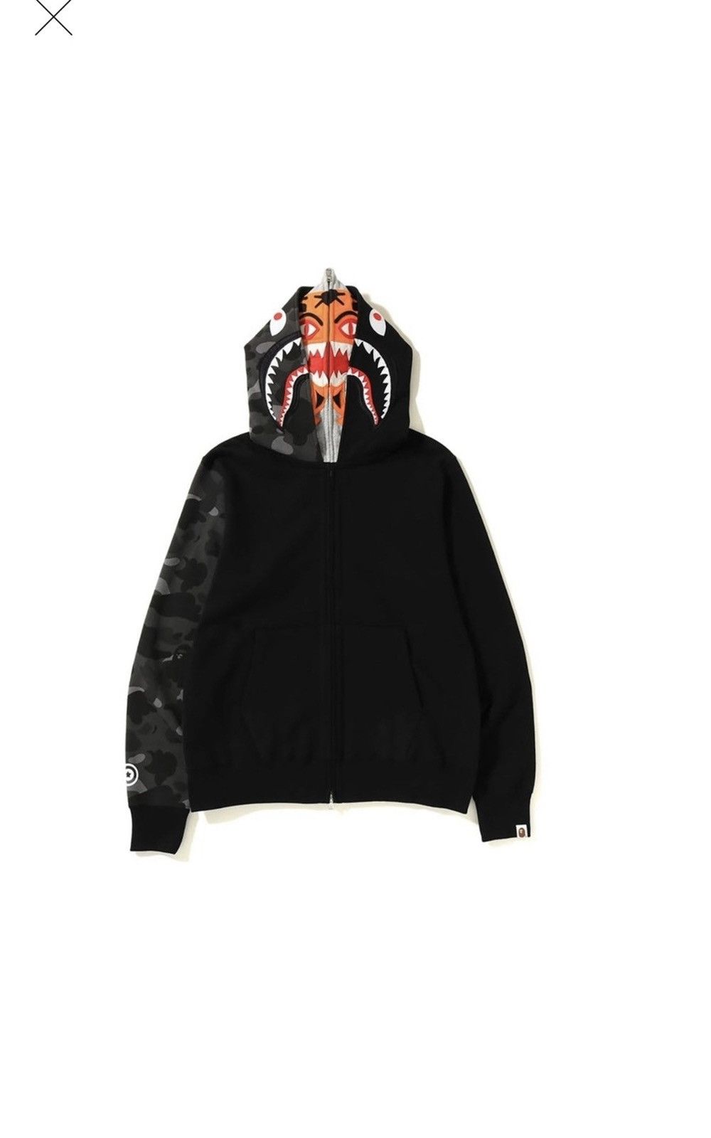 Bape Color Camo Tiger Shark Double Full Zip Hoodie Grailed