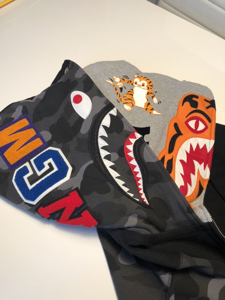 Bape Color Camo Tiger Shark Double Full Zip Hoodie Size US S / EU 44-46 / 1 - 10 Thumbnail
