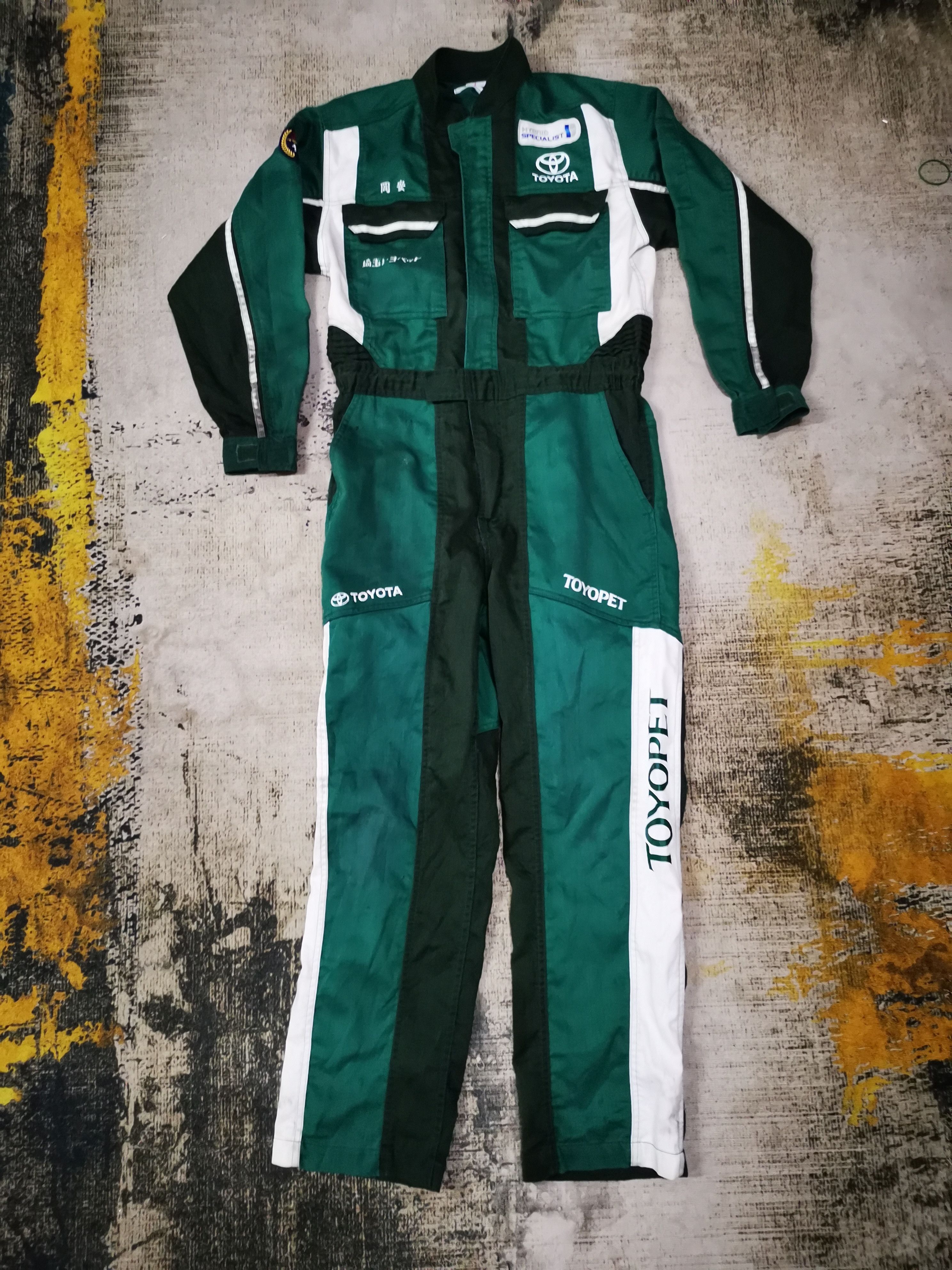 image of Overalls x Sports Specialties Toyota Toyopet Techno Overall Jumpsuits Size L in Green/White, Men's