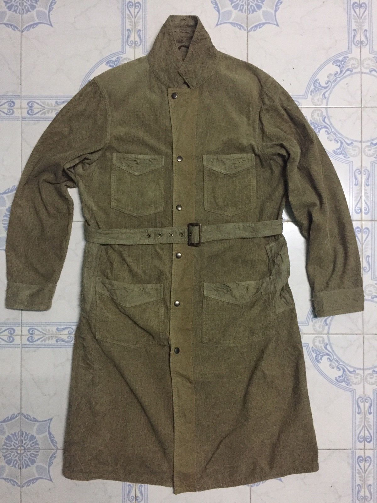 Kapital RAREST Kapital Corduroy Distress Long Jacket Military Style Size US M / EU 48-50 / 2 - 14 Thumbnail