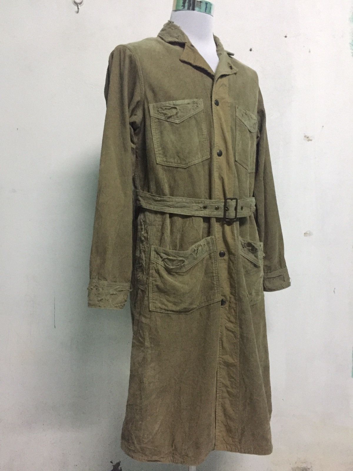 Kapital RAREST Kapital Corduroy Distress Long Jacket Military Style Size US M / EU 48-50 / 2 - 10 Thumbnail