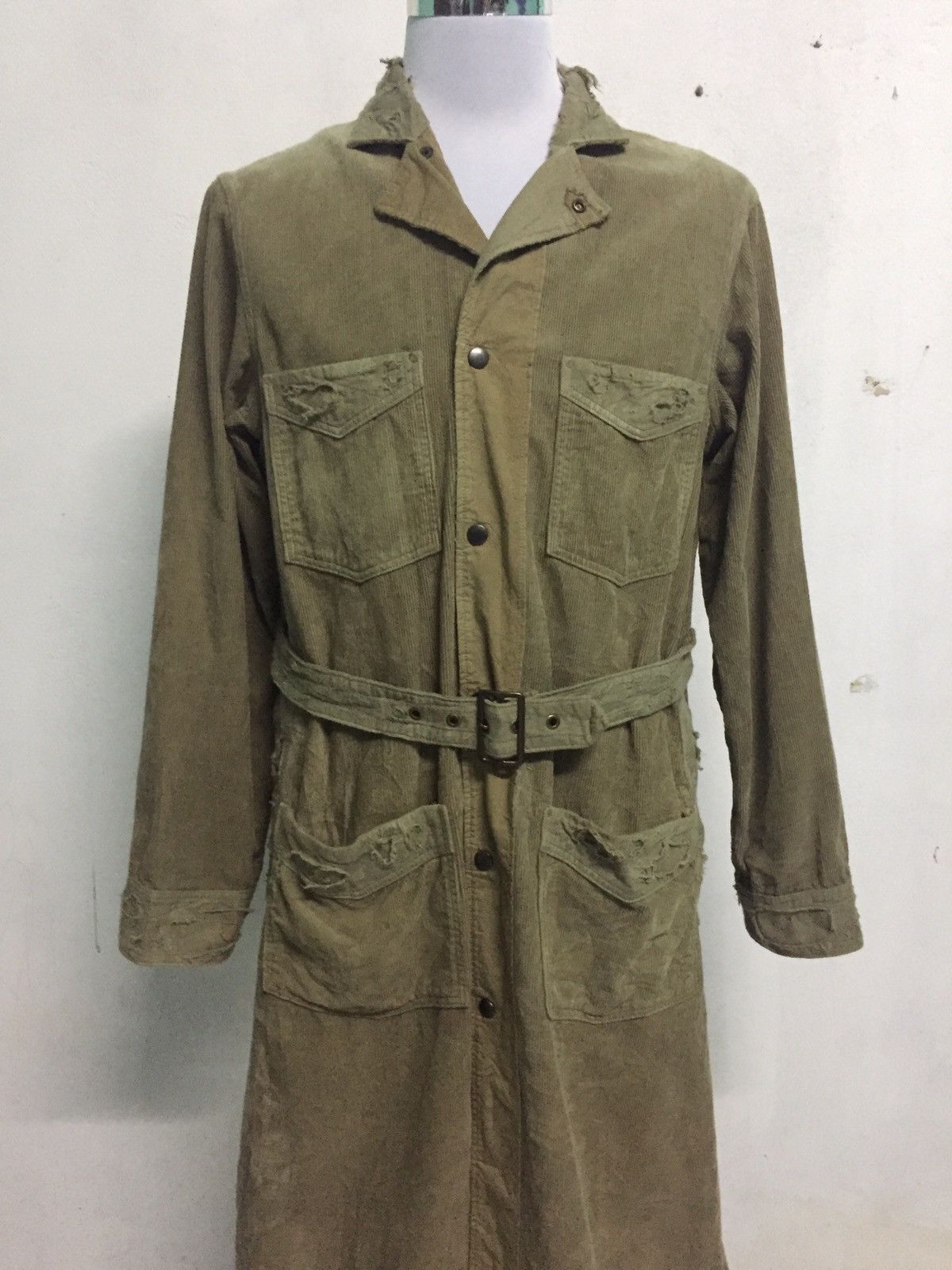 Kapital RAREST Kapital Corduroy Distress Long Jacket Military Style Size US M / EU 48-50 / 2 - 11 Thumbnail