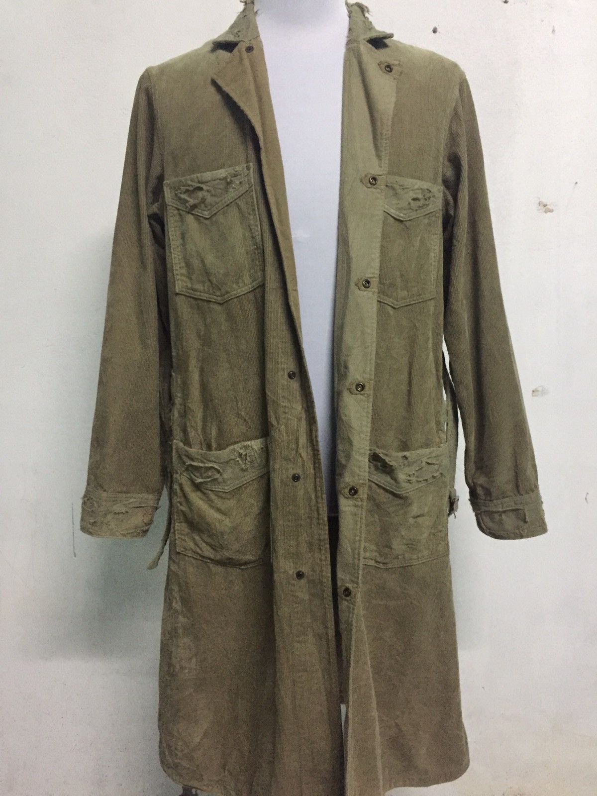 Kapital RAREST Kapital Corduroy Distress Long Jacket Military Style Size US M / EU 48-50 / 2 - 12 Thumbnail