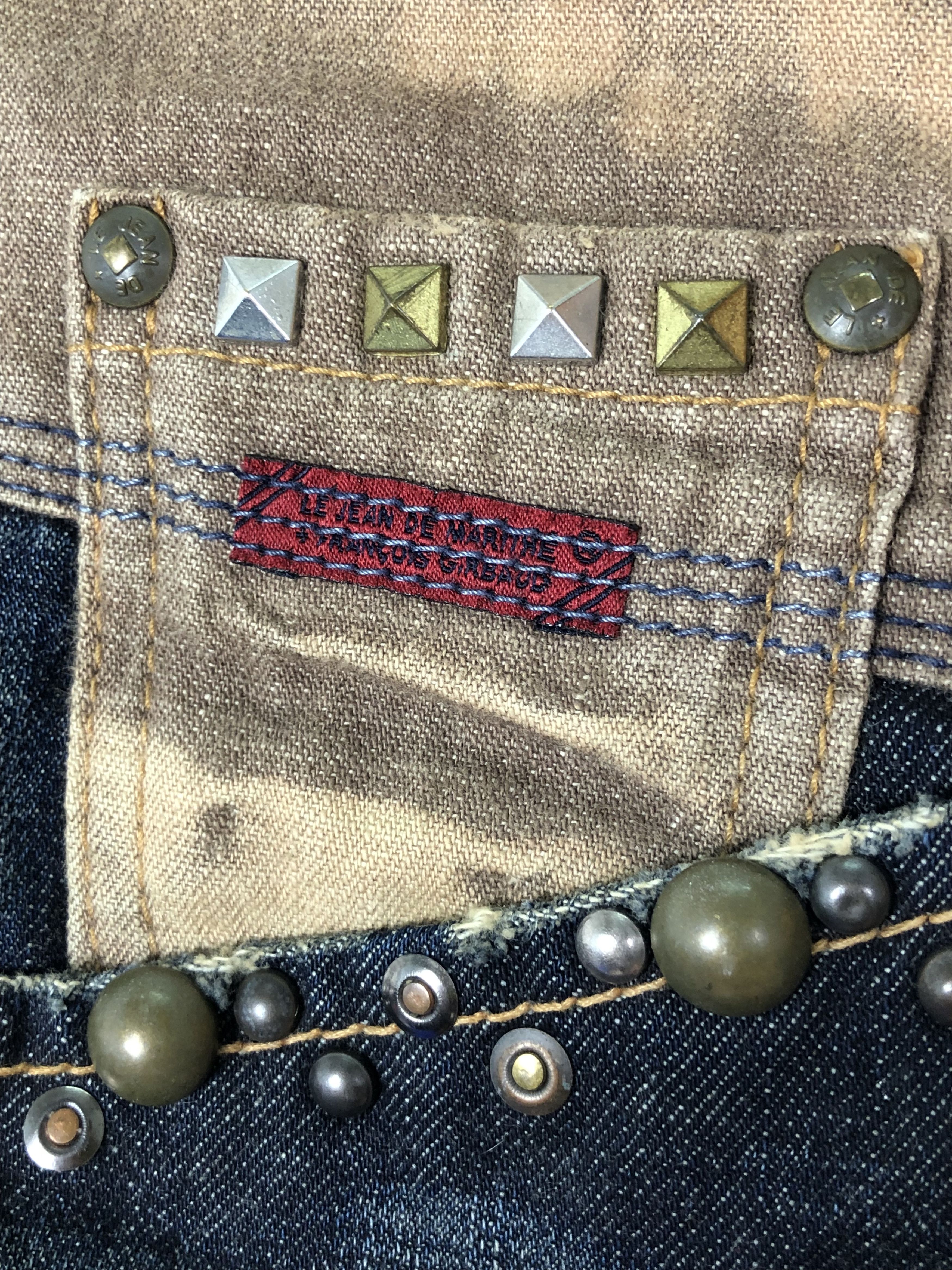 Marithe + Francois Girbaud RARE🔥VINTAGE 90’S SPIKES STUD DISTRESSED STYLE JEAN 31/44 Size US 31 - 13 Thumbnail