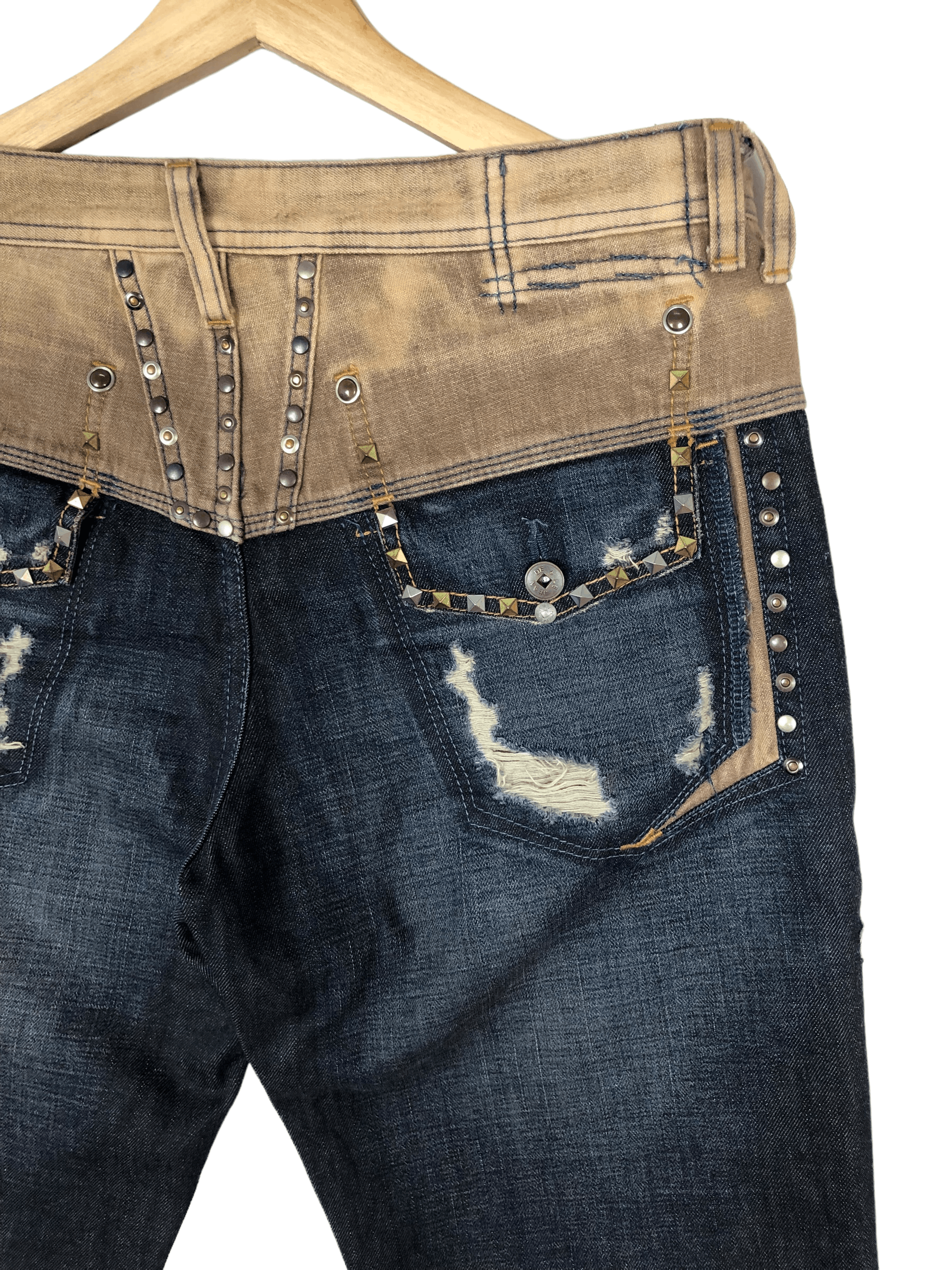 Marithe + Francois Girbaud RARE🔥VINTAGE 90’S SPIKES STUD DISTRESSED STYLE JEAN 31/44 Size US 31 - 9 Thumbnail