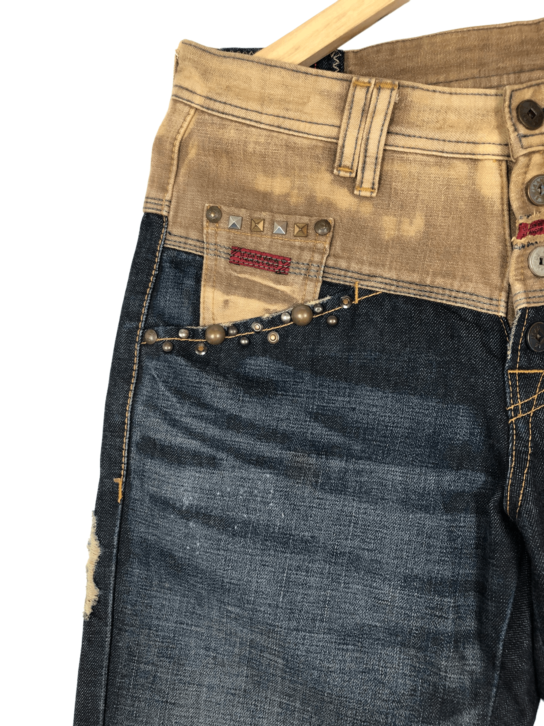 Marithe + Francois Girbaud RARE🔥VINTAGE 90’S SPIKES STUD DISTRESSED STYLE JEAN 31/44 Size US 31 - 8 Thumbnail