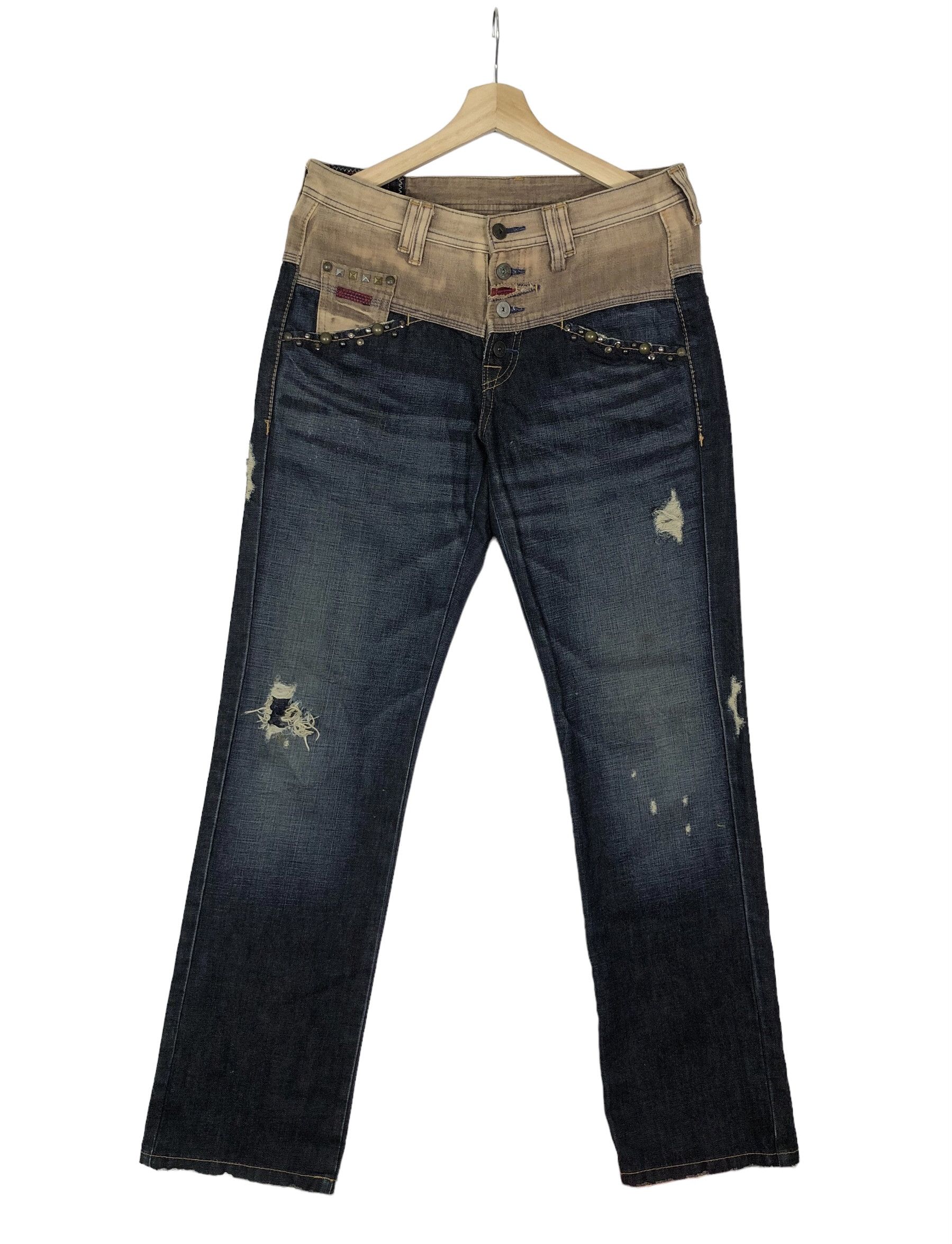 Marithe + Francois Girbaud RARE🔥VINTAGE 90’S SPIKES STUD DISTRESSED STYLE JEAN 31/44 Size US 31 - 2 Thumbnail