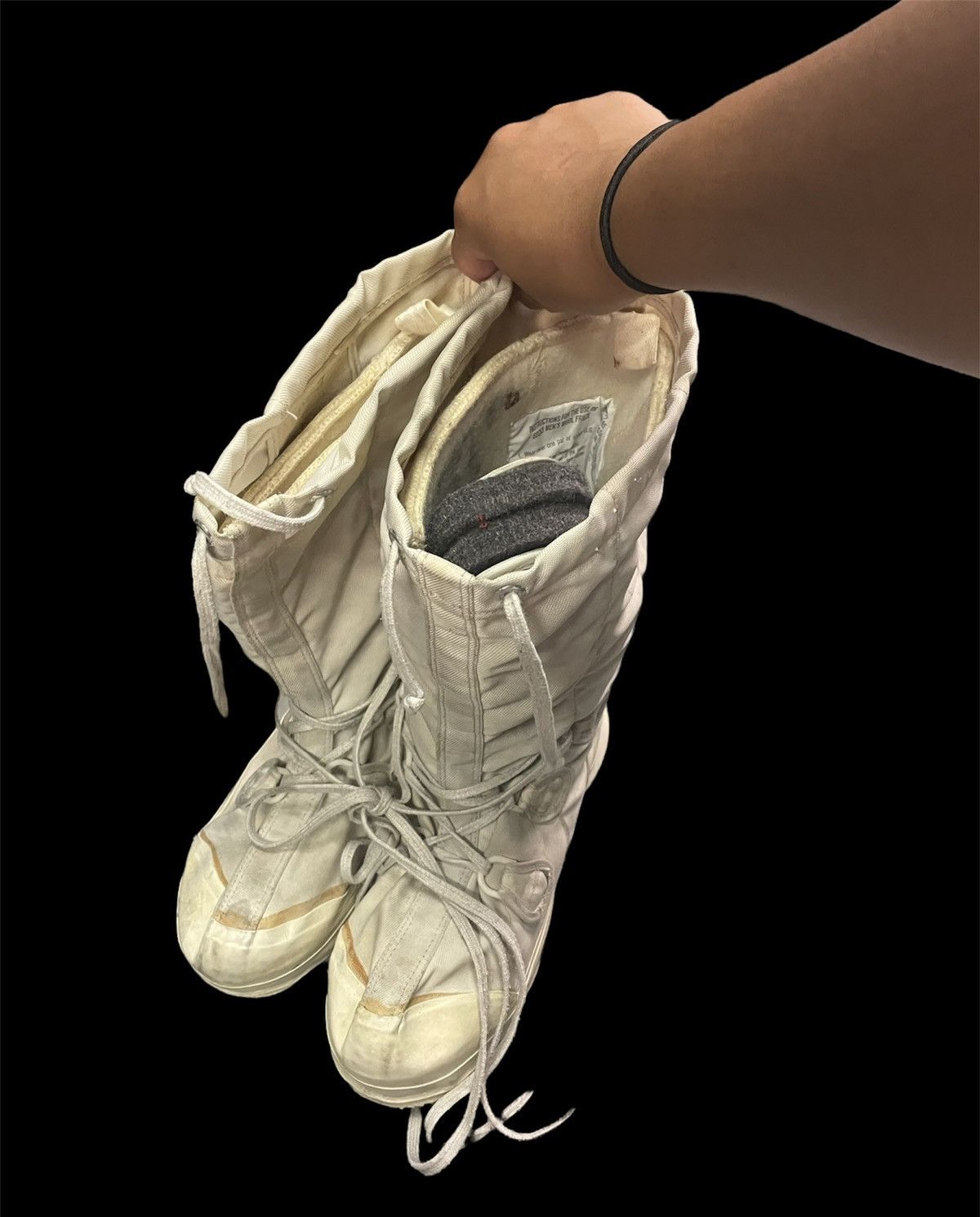 image of Combat Boots x Military White Military Issued Mukluk Boots in Offwhite, Men's (Size 10.5)