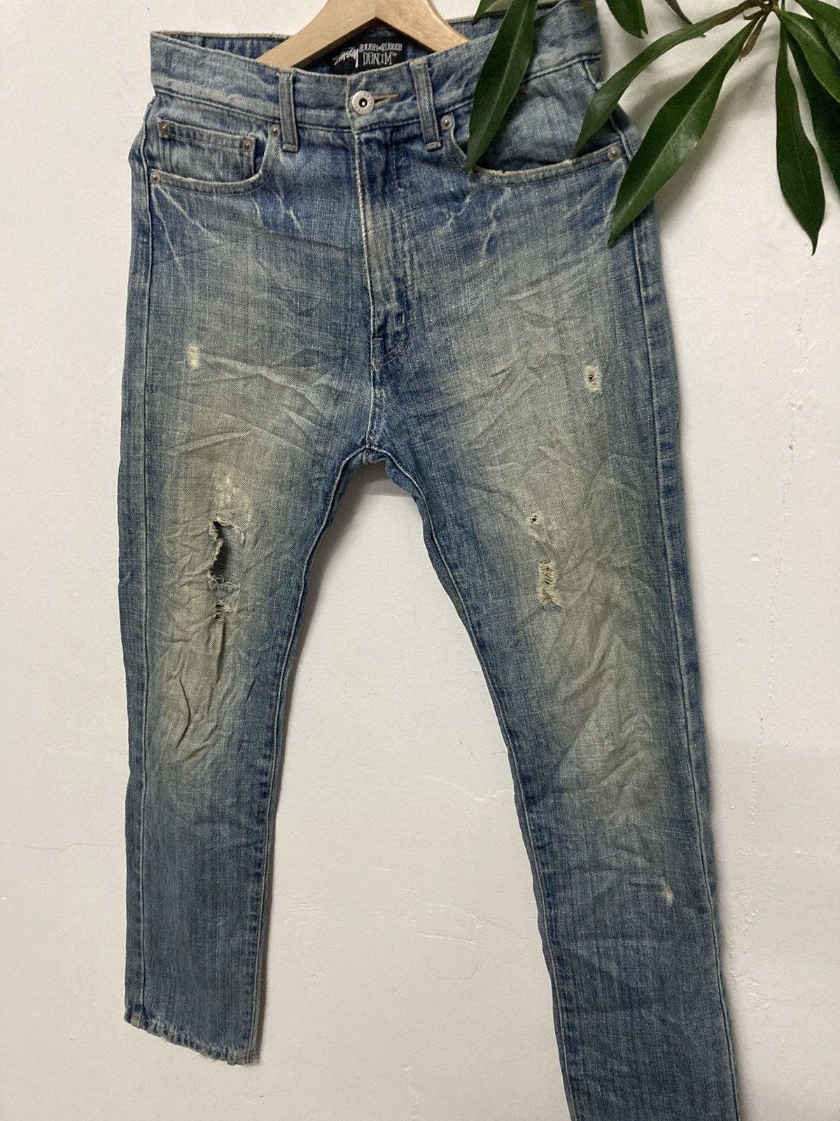 Stussy Stussy Rough & Rugged Distressed Skinny Jeans Size US 29 - 5 Thumbnail
