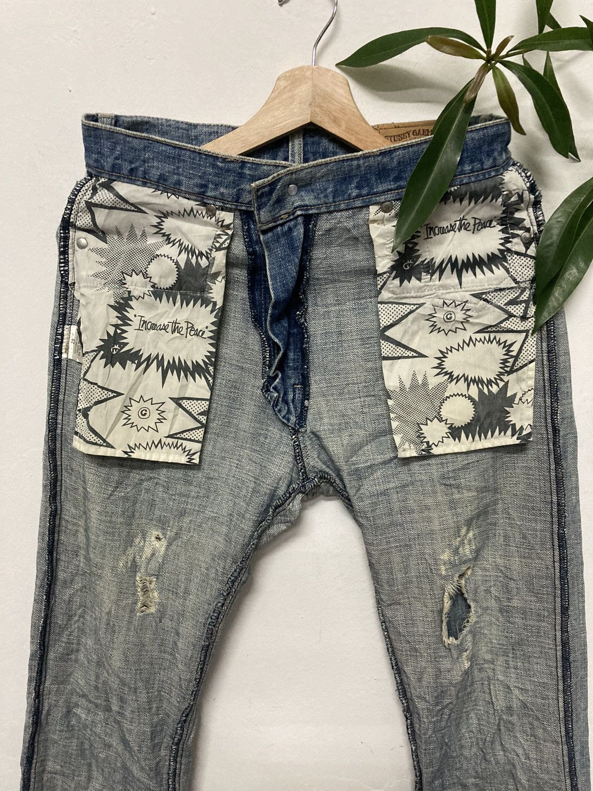 Stussy Stussy Rough & Rugged Distressed Skinny Jeans Size US 29 - 6 Thumbnail