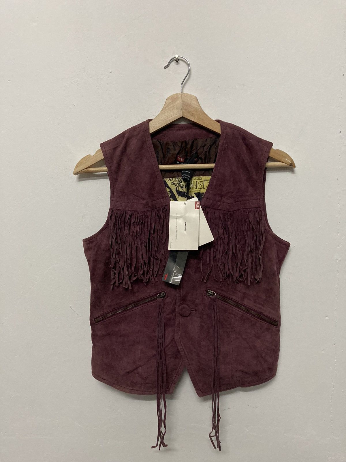 Diesel × Genuine Leather × Leather Diesel Full Leather Vest Jacket Size 34R - 1 Thumbnail
