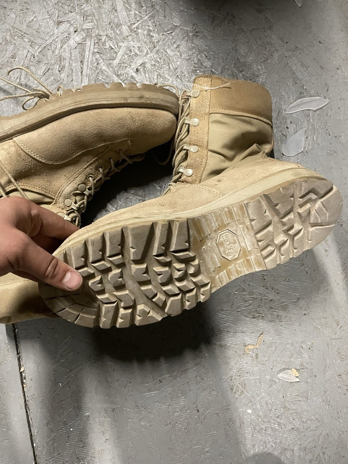 Other Desert Tan Military issue Combat Boots/ All sizes Size US 12 / EU 45 - 2 Thumbnail