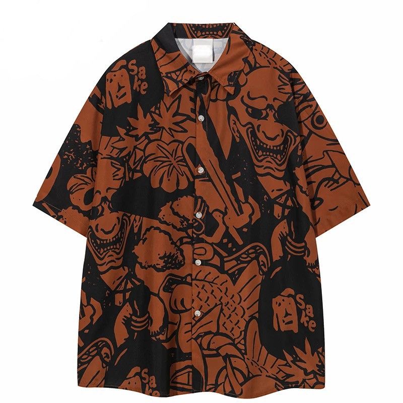 Ukiyoe Graphic Casual Short Sleeve Shirt