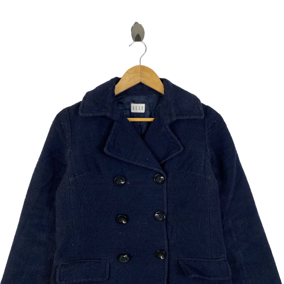 Designer × Vintage Vintage ELLE Paris Fashion Designer Wool Peacoat Jacket Size S / US 4 / IT 40 - 5 Thumbnail
