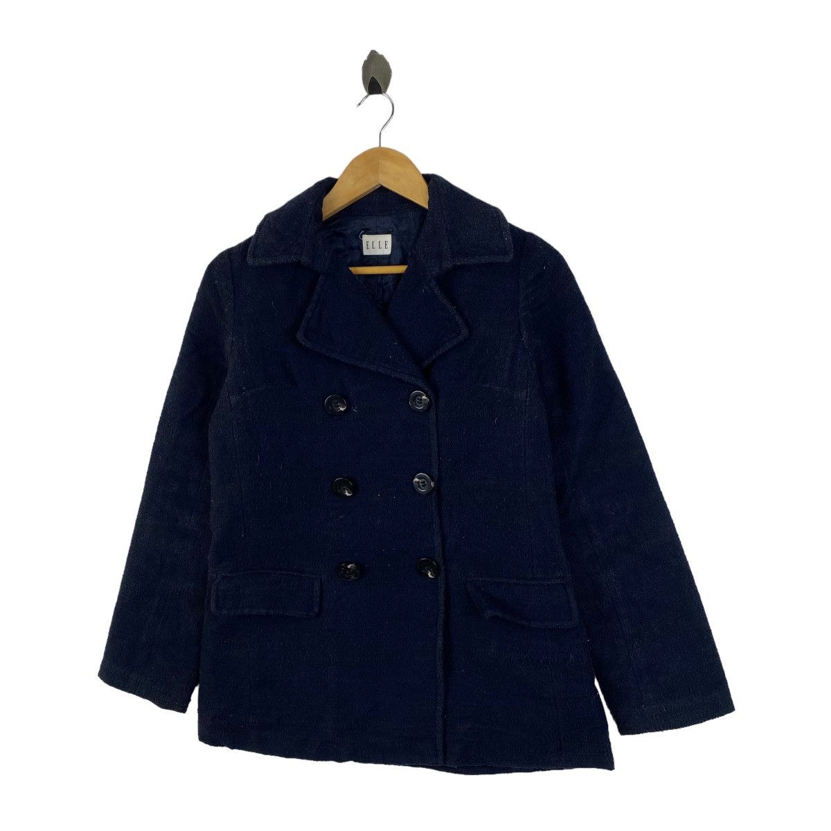 Designer × Vintage Vintage ELLE Paris Fashion Designer Wool Peacoat Jacket Size S / US 4 / IT 40 - 4 Thumbnail