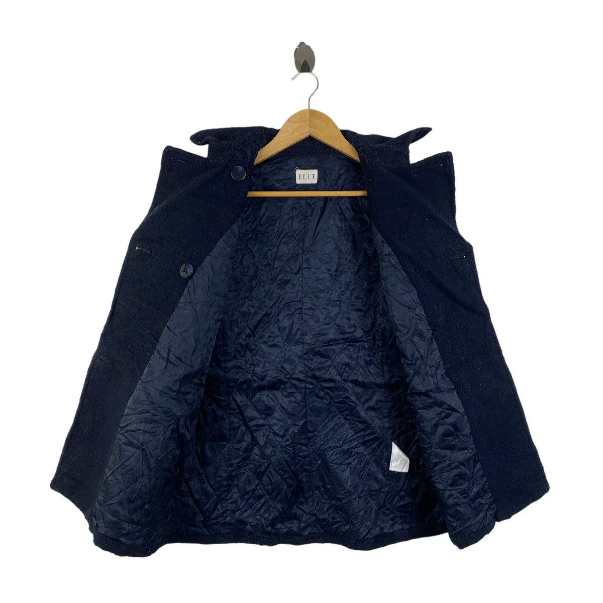 Designer × Vintage Vintage ELLE Paris Fashion Designer Wool Peacoat Jacket Size S / US 4 / IT 40 - 3 Thumbnail