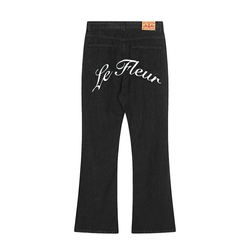 bootcut flared hiphop flare y2k skate pattern jeans