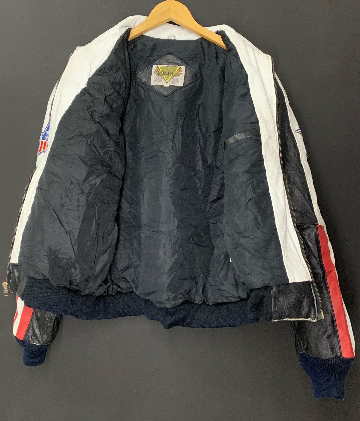 Sports Specialties AMERICAN FLAG Leather Vintage Bomber Jacket Size US L / EU 52-54 / 3 - 8 Thumbnail