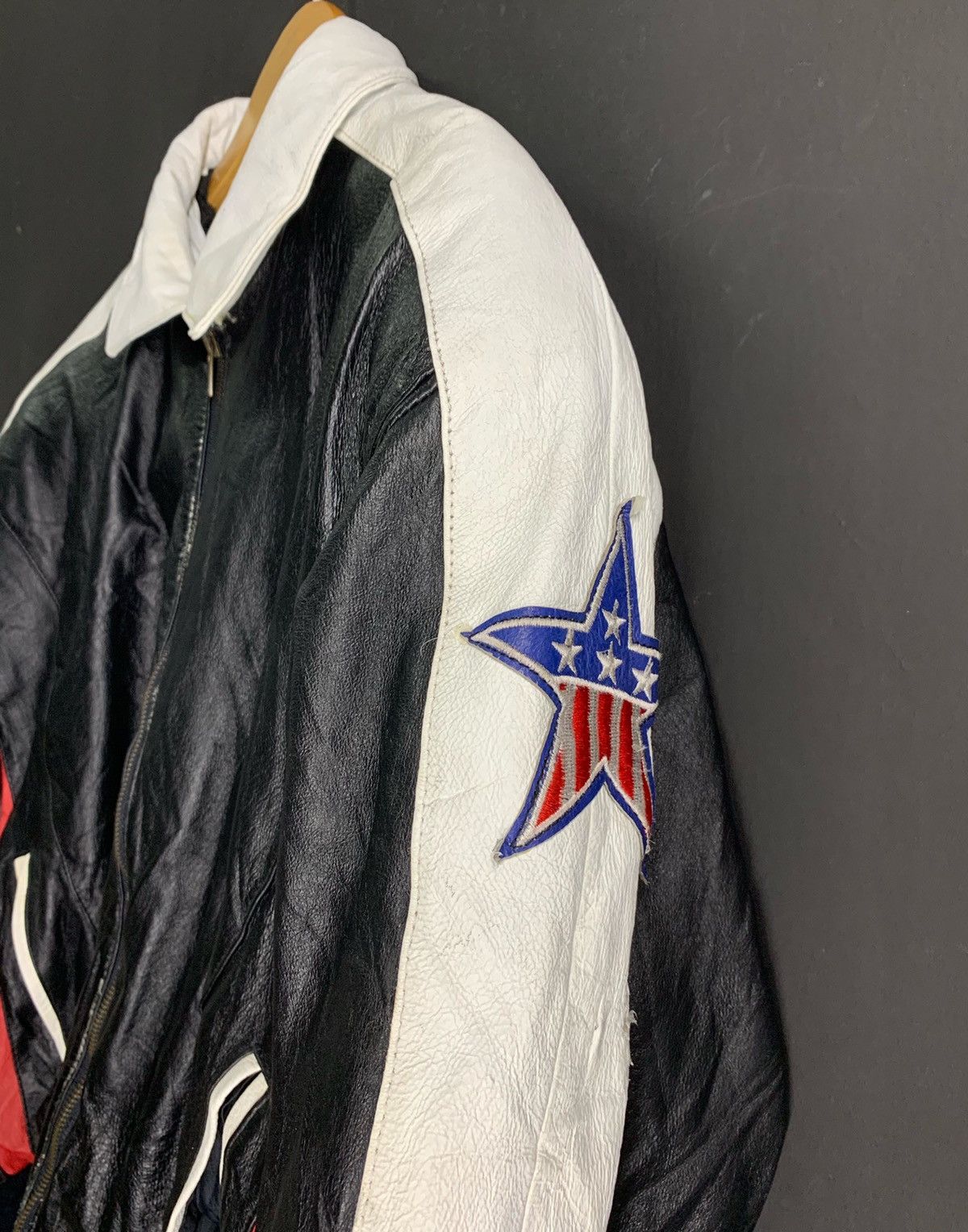 Sports Specialties AMERICAN FLAG Leather Vintage Bomber Jacket Size US L / EU 52-54 / 3 - 4 Thumbnail