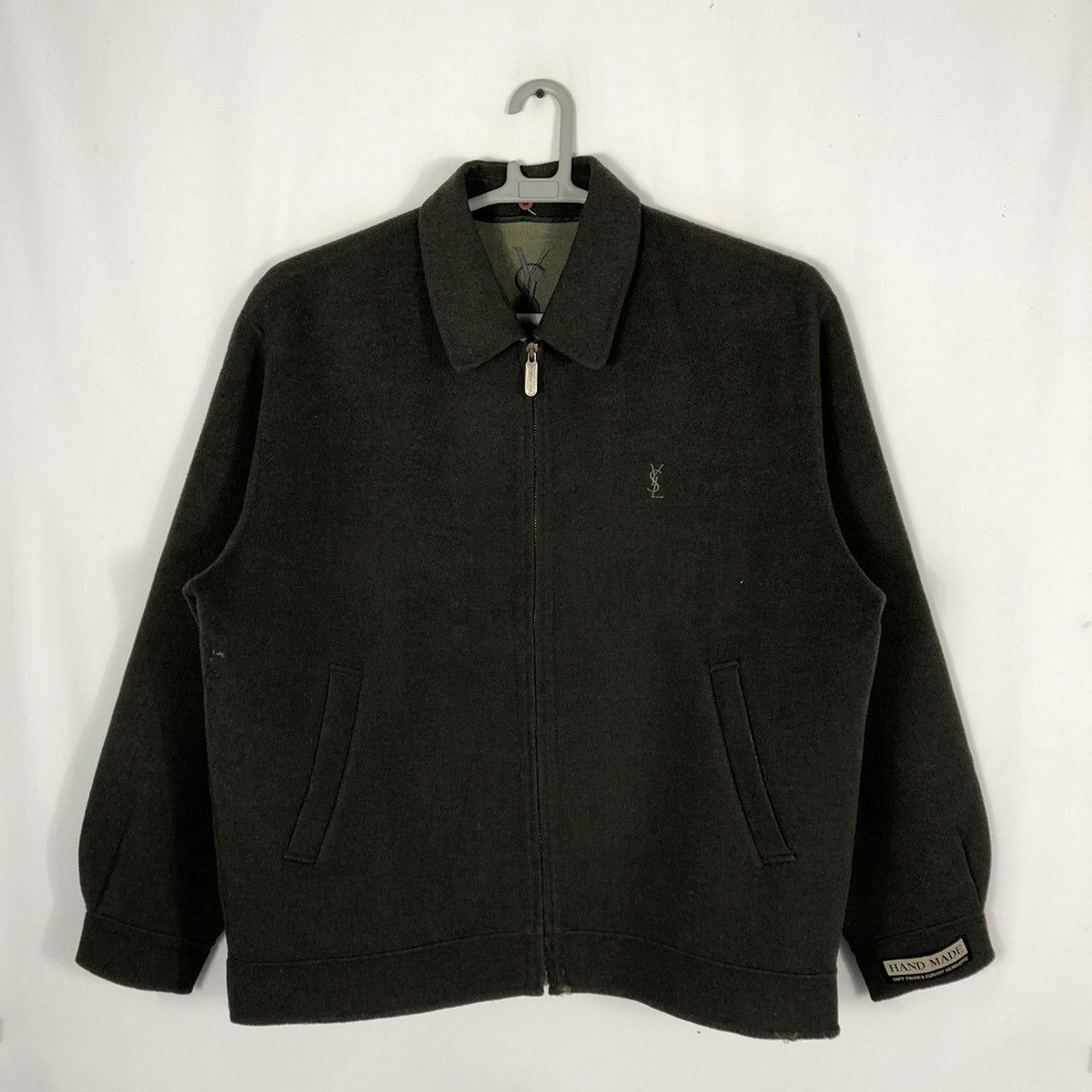 ジャケット Saint Laurent full-zip wool jacket Designer × Yves Saint Laurent 🔥OG🔥Distress🔥Yves Saint
