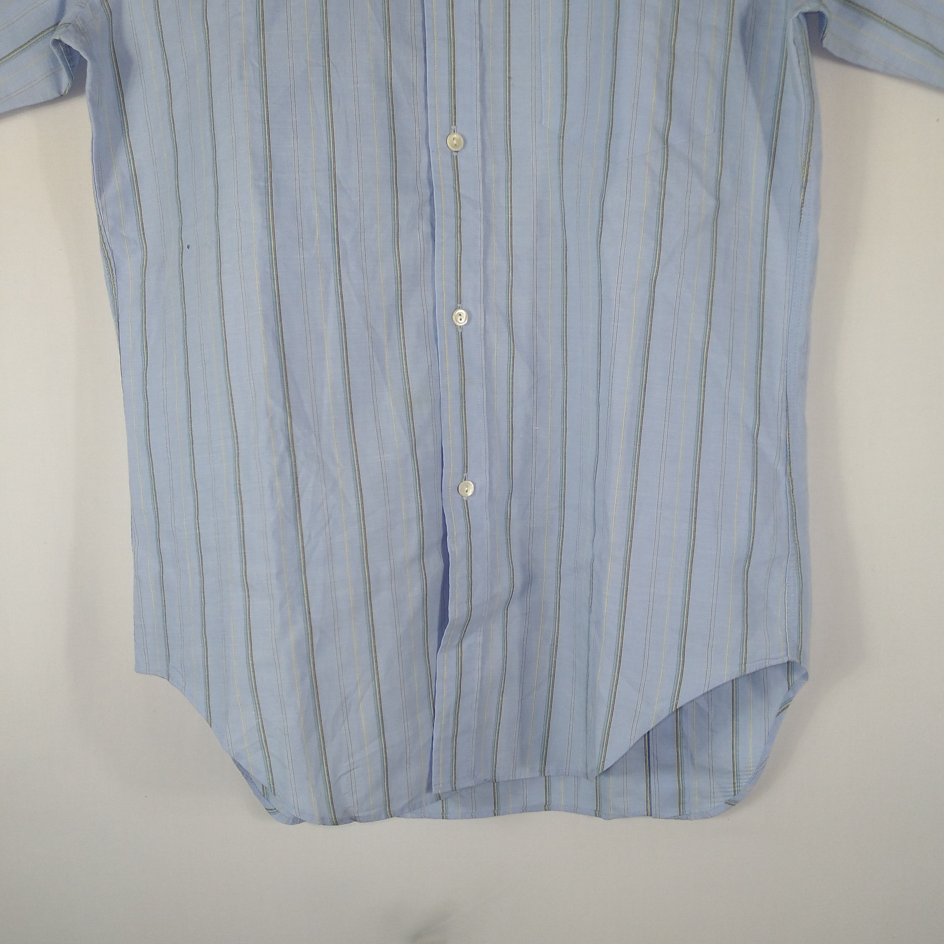 Designer × Issey Miyake × Tsumori Chisato Vintage Issey Miyake Stripes Single Pocket Buttons Shirt Size US S / EU 44-46 / 1 - 3 Thumbnail