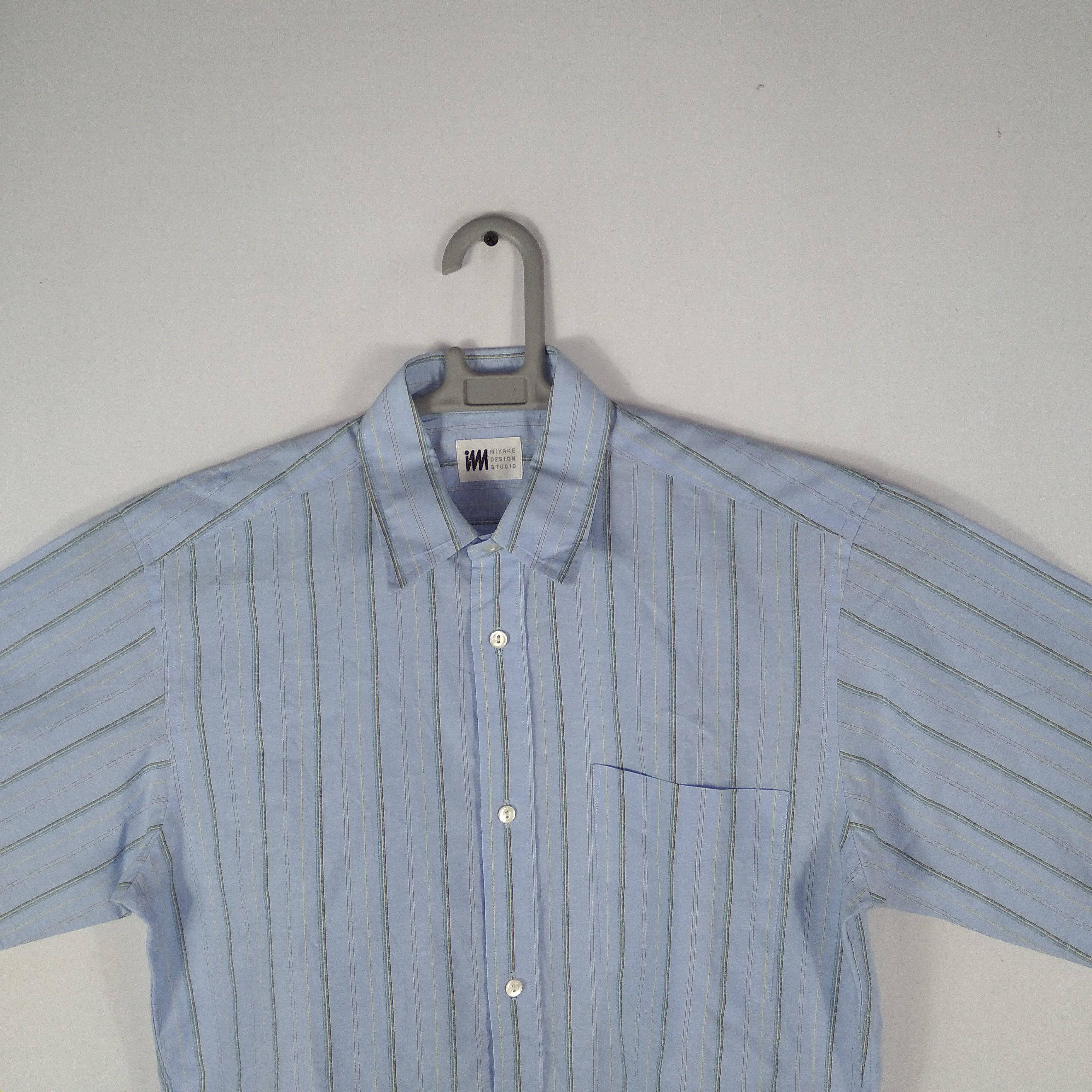 Designer × Issey Miyake × Tsumori Chisato Vintage Issey Miyake Stripes Single Pocket Buttons Shirt Size US S / EU 44-46 / 1 - 2 Thumbnail
