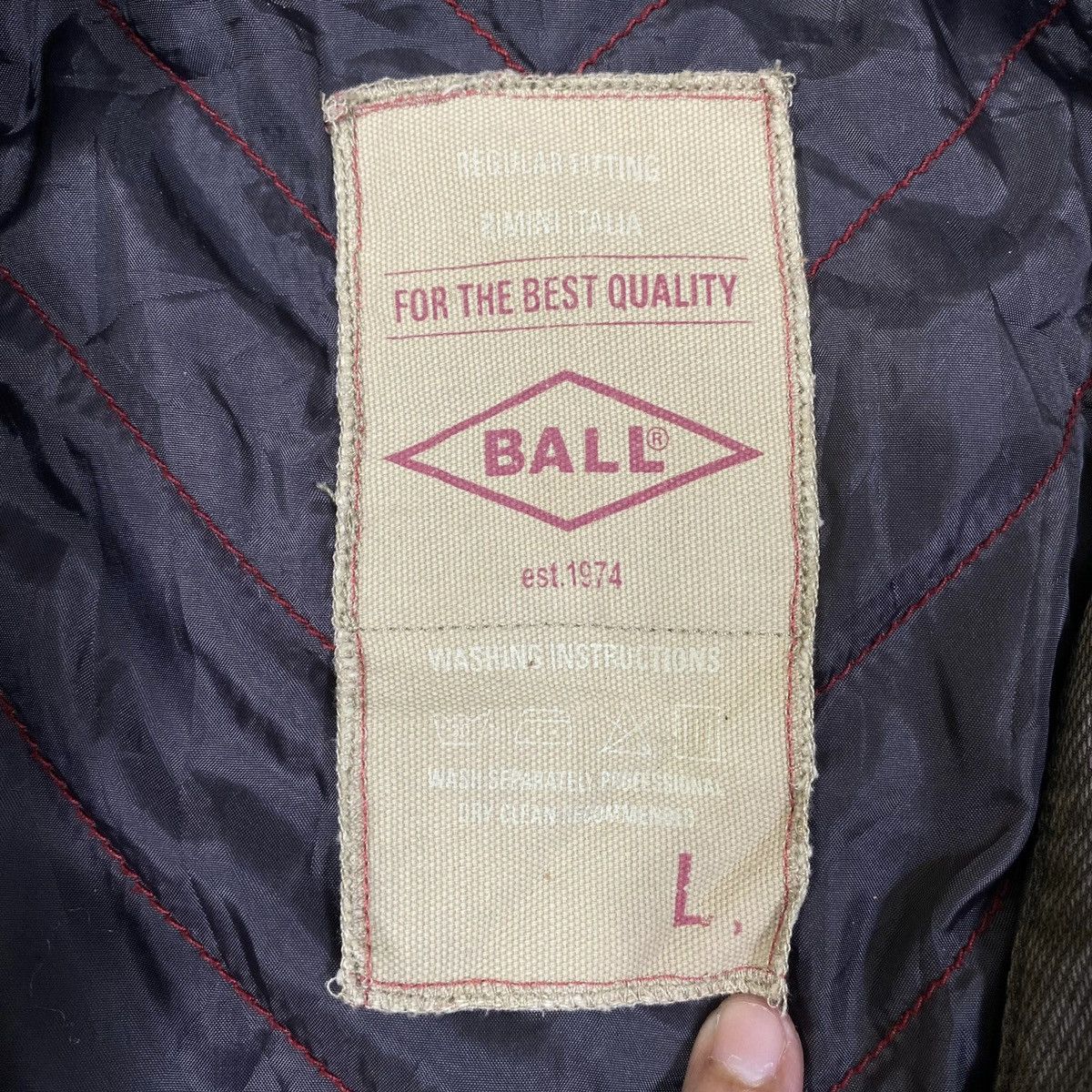 Designer × Vintage Vintage BALL Italian Designer Elbow Patches Zipper Jacket Size L / US 10 / IT 46 - 7 Thumbnail