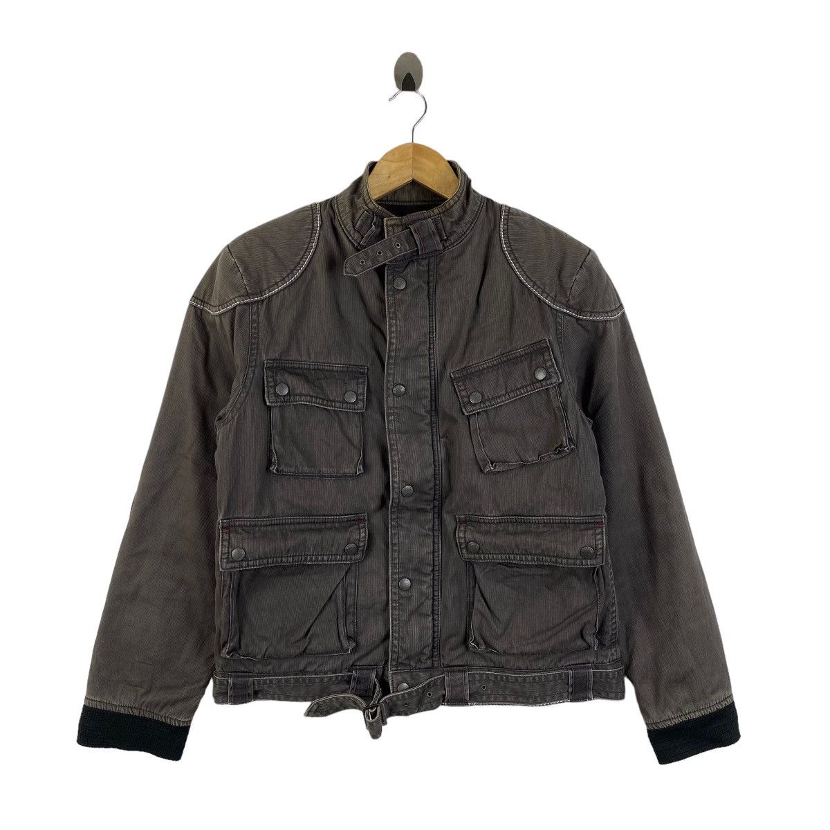 image of Vintage Ball Italian Designer Elbow Patches Zipper Jacket in Brown, Women's (Size Large)