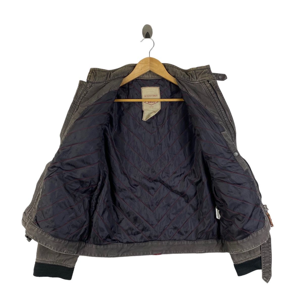Designer × Vintage Vintage BALL Italian Designer Elbow Patches Zipper Jacket Size L / US 10 / IT 46 - 3 Thumbnail