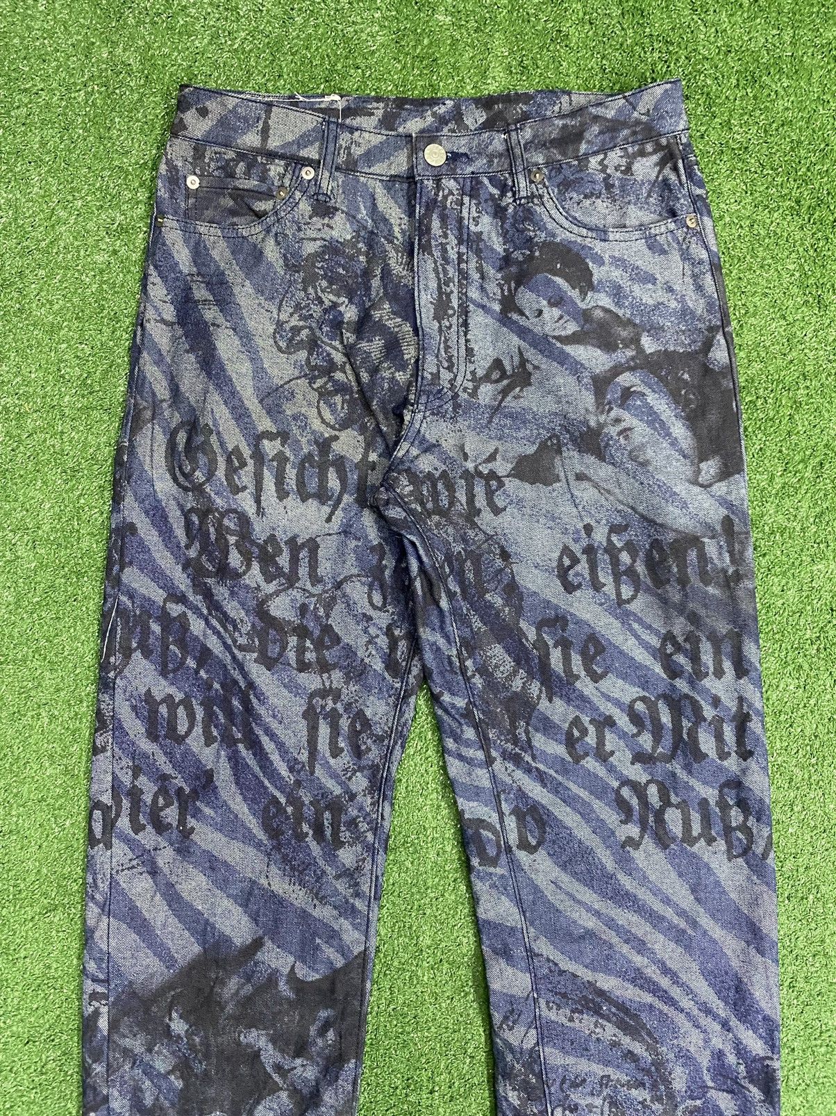 Designer × Vintage × Yoshiyuki Konishi Ficce Yoshiyuki Konishi Over Printed Art Japanese Denim Size US 30 / EU 46 - 4 Thumbnail