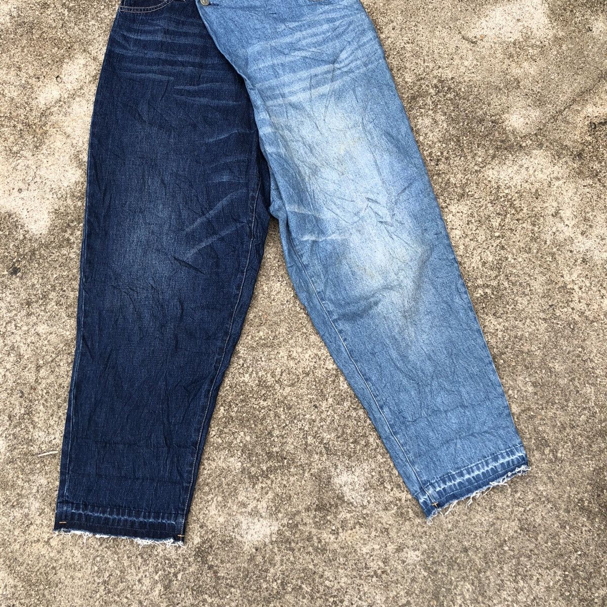 Issey Miyake × Tsumori Chisato 🔥Rare🔥Tsumori Chisato Two Tone Stylish Avant Garde Jeans Size 29" - 3 Thumbnail