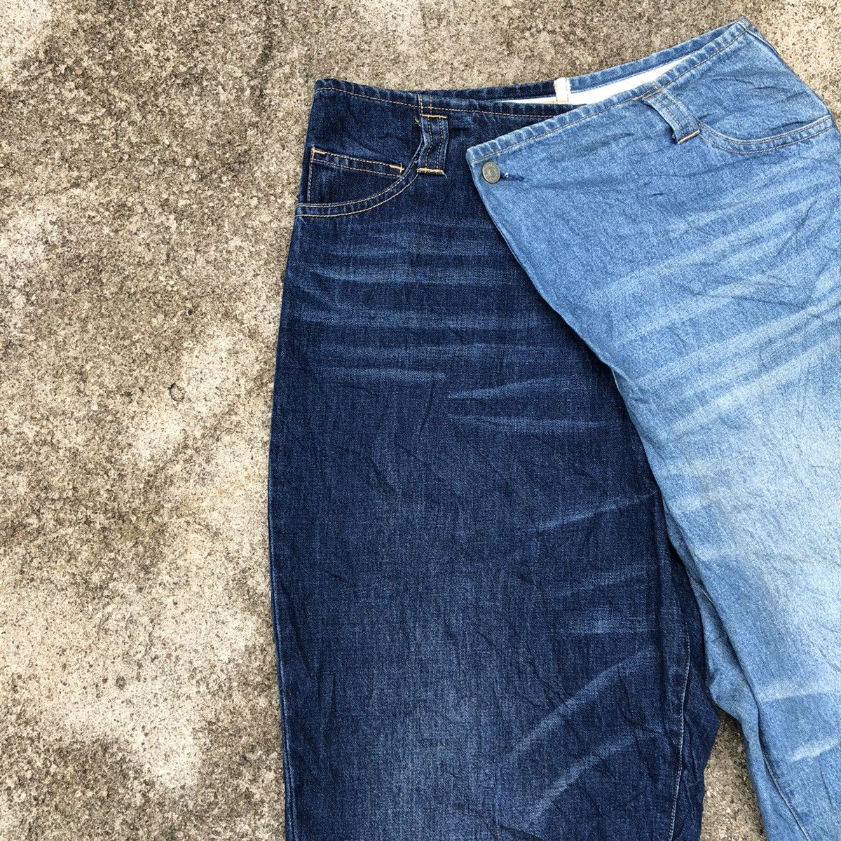 Issey Miyake × Tsumori Chisato 🔥Rare🔥Tsumori Chisato Two Tone Stylish Avant Garde Jeans Size 29" - 6 Thumbnail