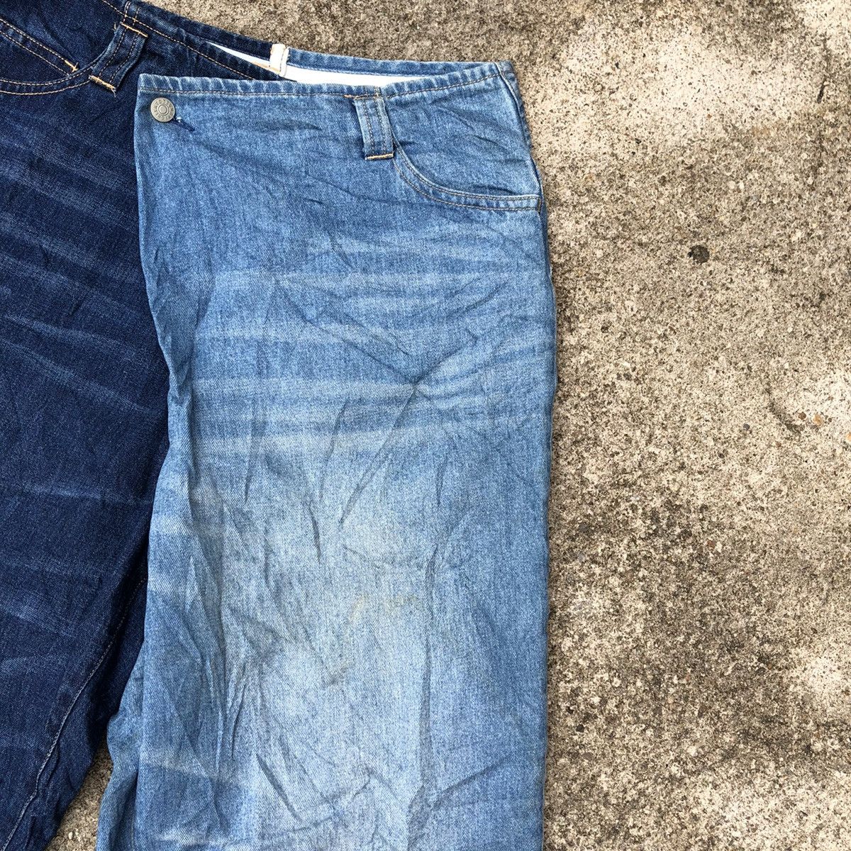 Issey Miyake × Tsumori Chisato 🔥Rare🔥Tsumori Chisato Two Tone Stylish Avant Garde Jeans Size 29" - 4 Thumbnail