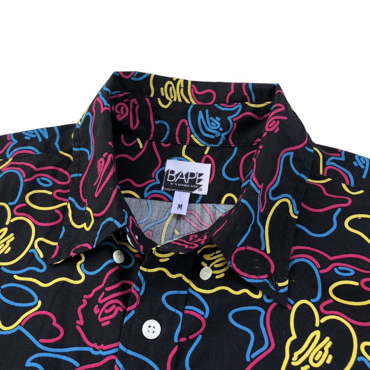 Bape Neon Camo Button Up S/S Shirt Size US M / EU 48-50 / 2 - 6 Thumbnail