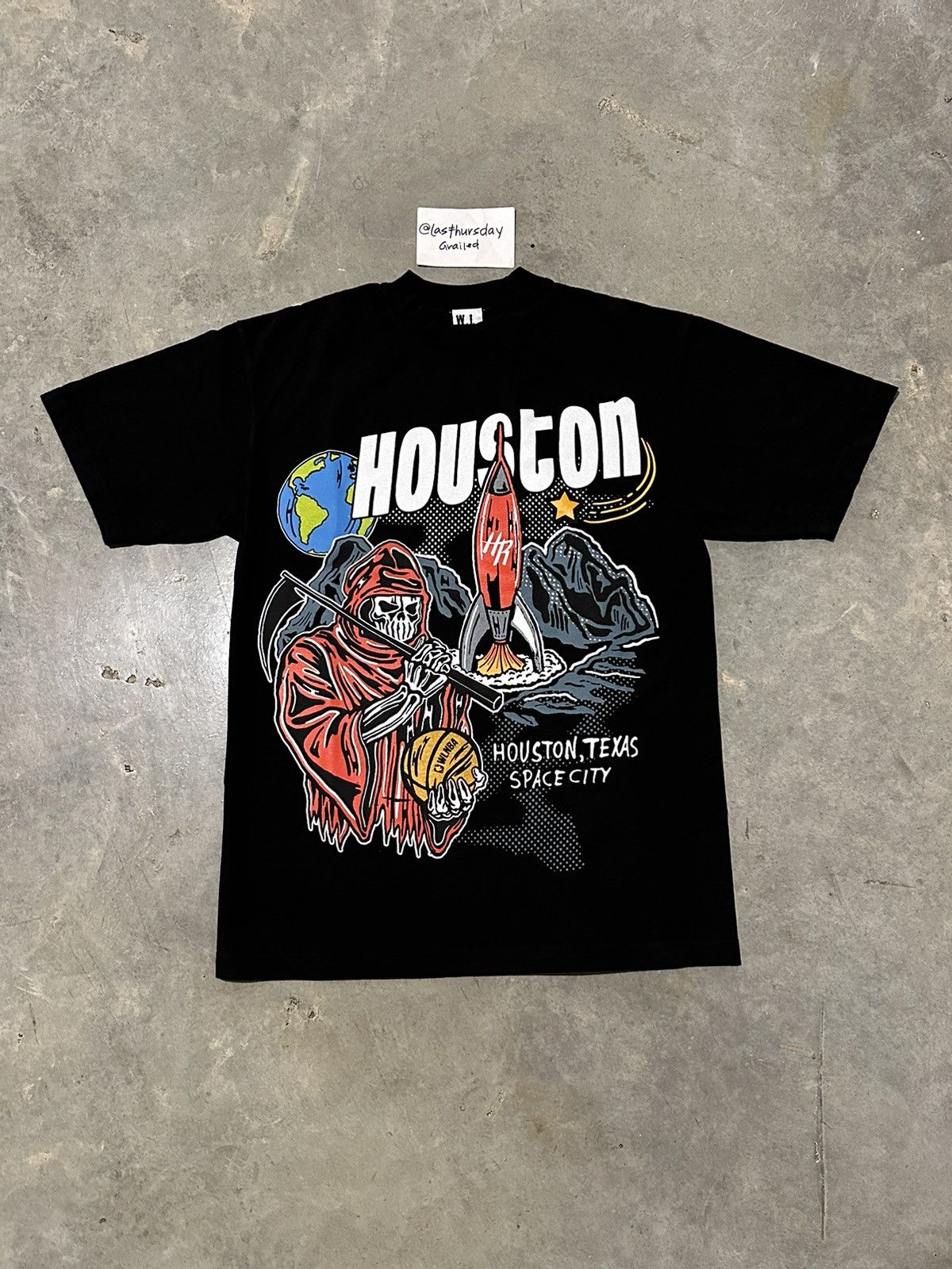 image of Warren Lotas Space Exploration Houston Tee Large in Black, Men's
