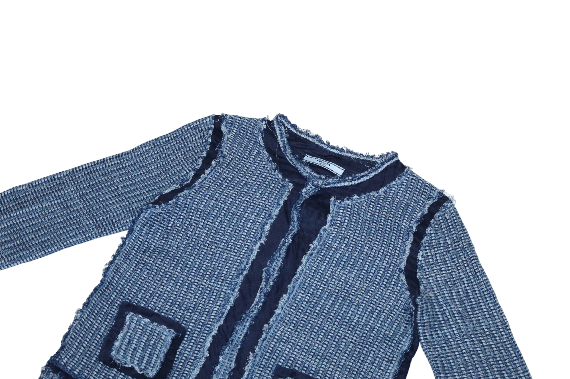 Prada Prada Milano Tweed Knit Distressed Jacket/ Cardigan Size S / US 4 / IT 40 - 5 Thumbnail