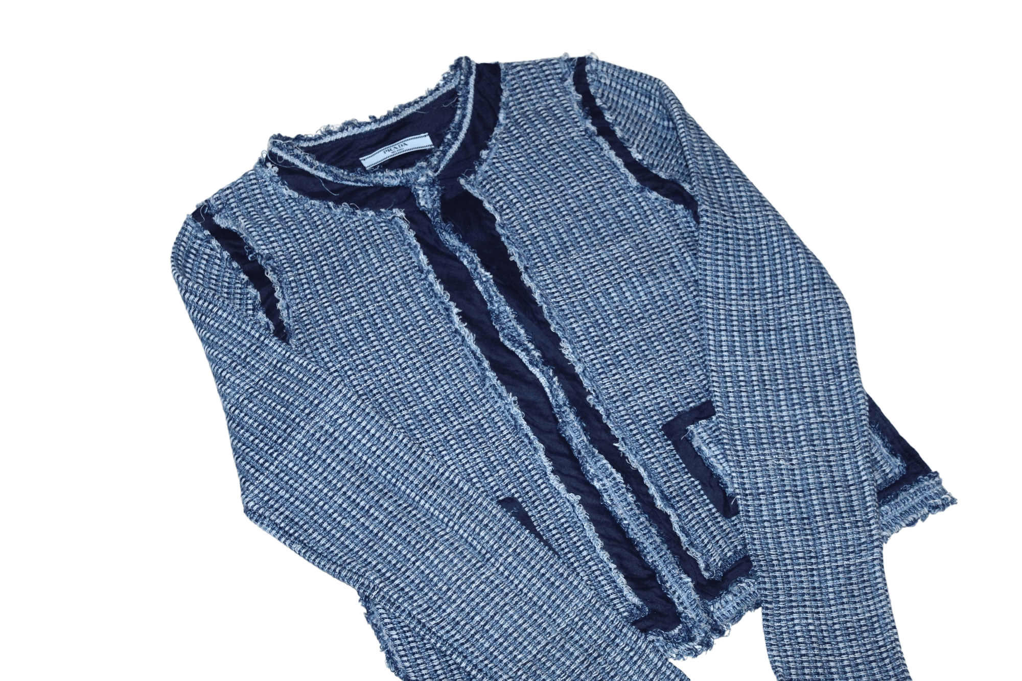 Prada Prada Milano Tweed Knit Distressed Jacket/ Cardigan Size S / US 4 / IT 40 - 7 Thumbnail