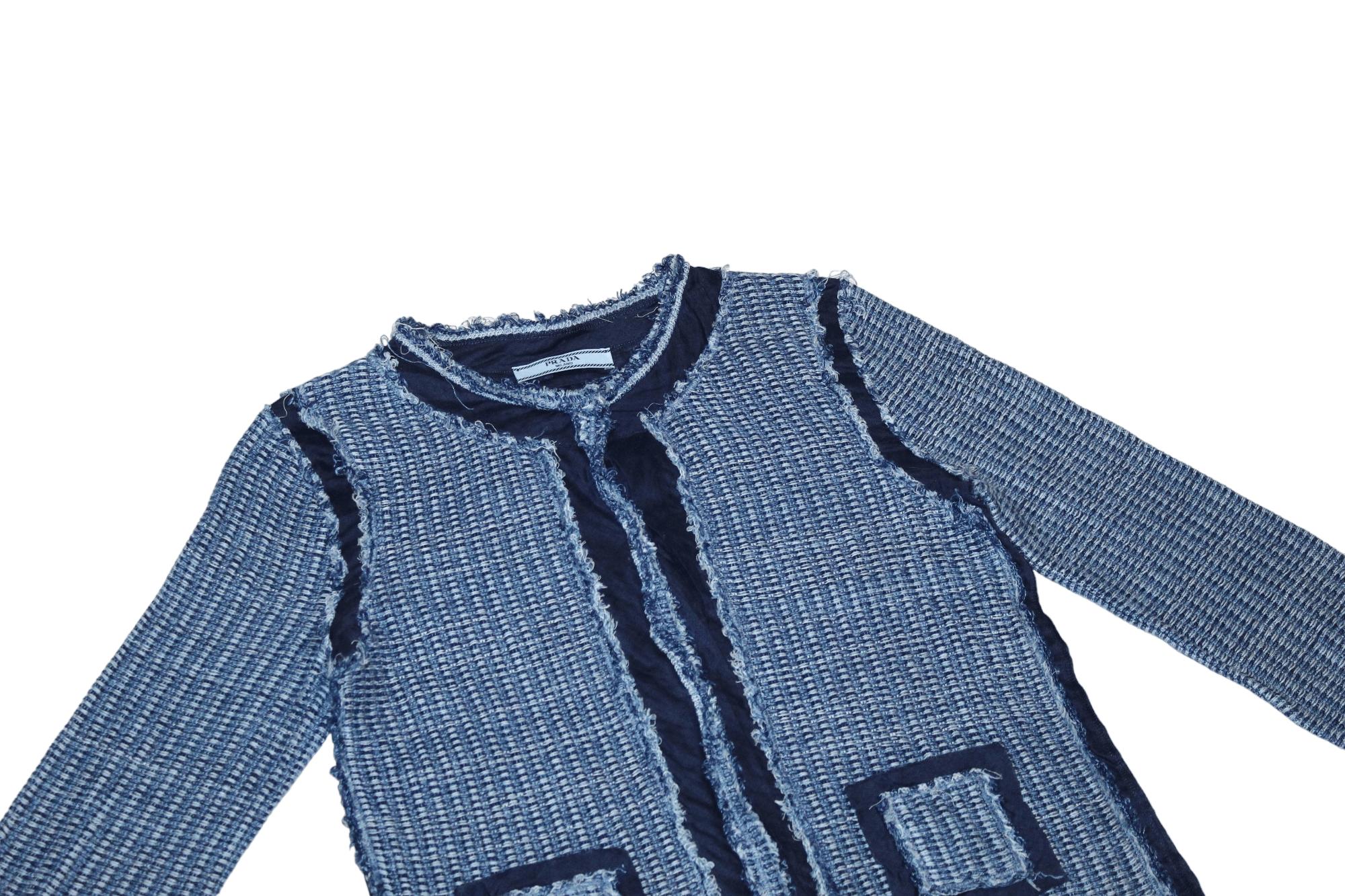 Prada Prada Milano Tweed Knit Distressed Jacket/ Cardigan Size S / US 4 / IT 40 - 4 Thumbnail