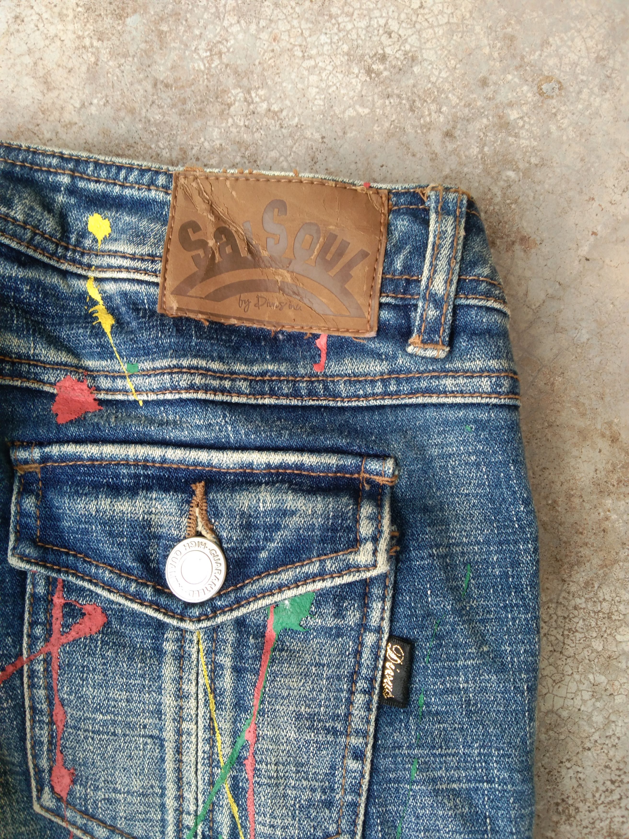 Japanese Brand Vintage Paint Splatter Flared Jeans 28x32 Size US 28 / EU 44 - 3 Thumbnail