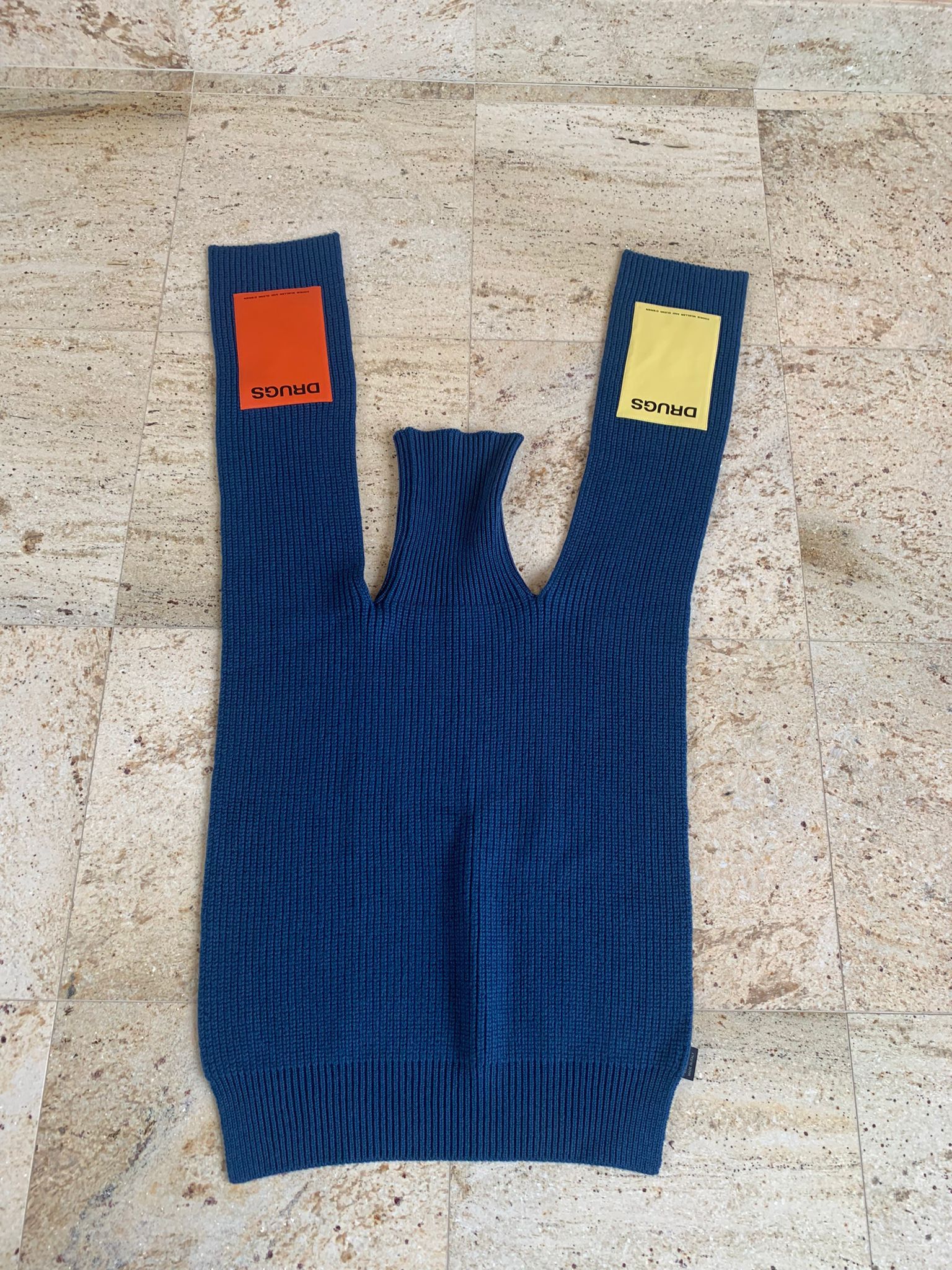 Raf Simons TO Turtleneck Single Panel With Patches in Blue Orange Size ONE SIZE - 3 Thumbnail