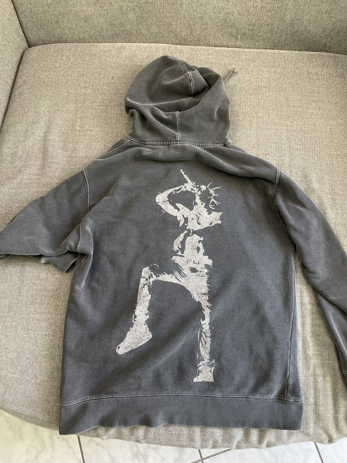 image of Travis Scott Rodeo Anti Tour Hoodie in Grey, Men's (Size Small)